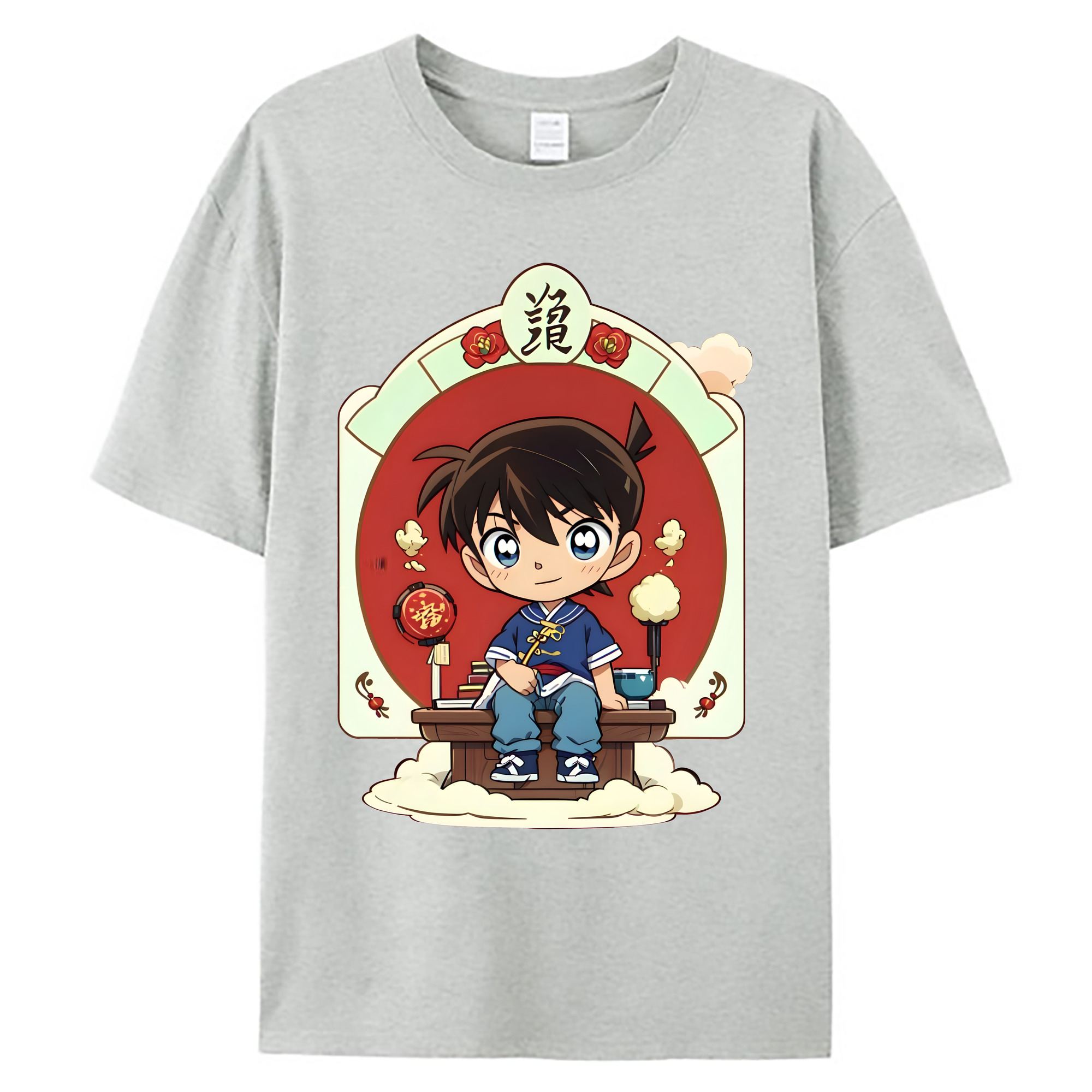 （画像用） 名探偵コナン 江戸川 コナン Detective Conan Conan Edogawa 綿100％ メンズ半袖Tシャツ｜肌触りやわらか＆通気性