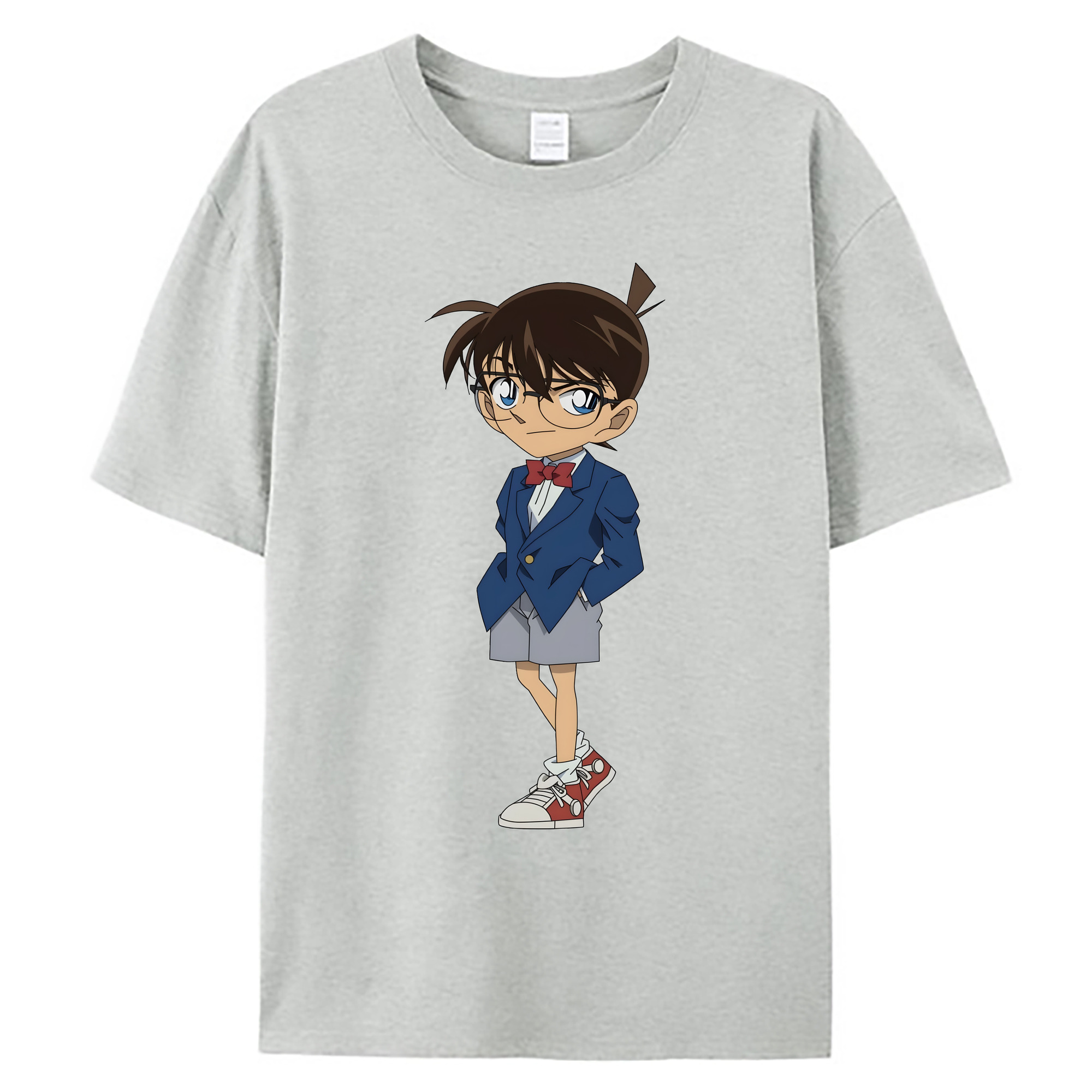 （画像用） 名探偵コナン 江戸川 コナン Detective Conan Conan Edogawa 綿100％ メンズ半袖Tシャツ｜肌触りやわらか＆通気性