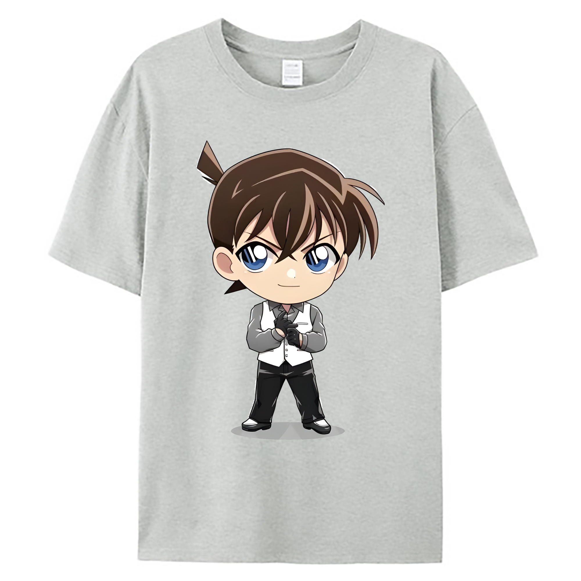 （画像用） 名探偵コナン 江戸川 コナン Detective Conan Conan Edogawa 綿100％ メンズ半袖Tシャツ｜肌触りやわらか＆通気性