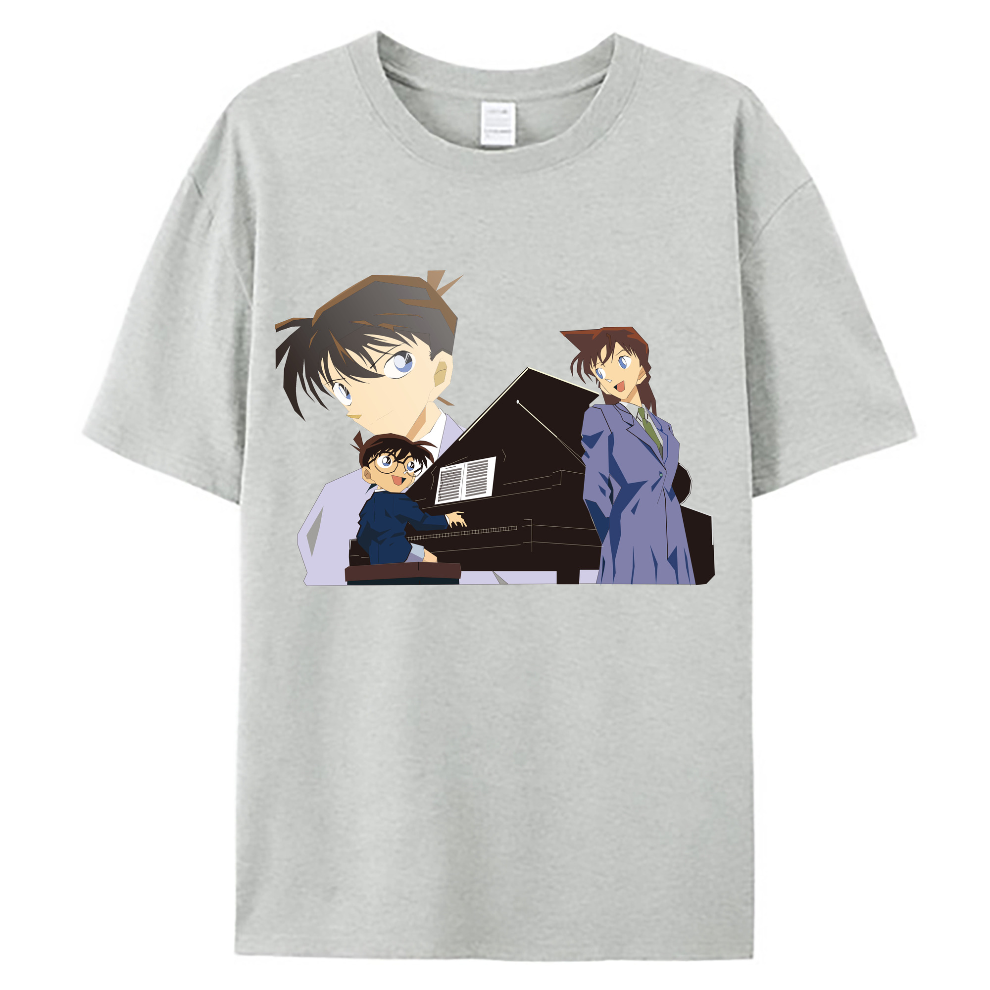 （画像用） 名探偵コナン 毛利 蘭 もうり らん、モーリ ラン Detective Conan Rachel Moore 綿100％ メンズ半袖Tシャツ｜肌触りやわらか＆通気性