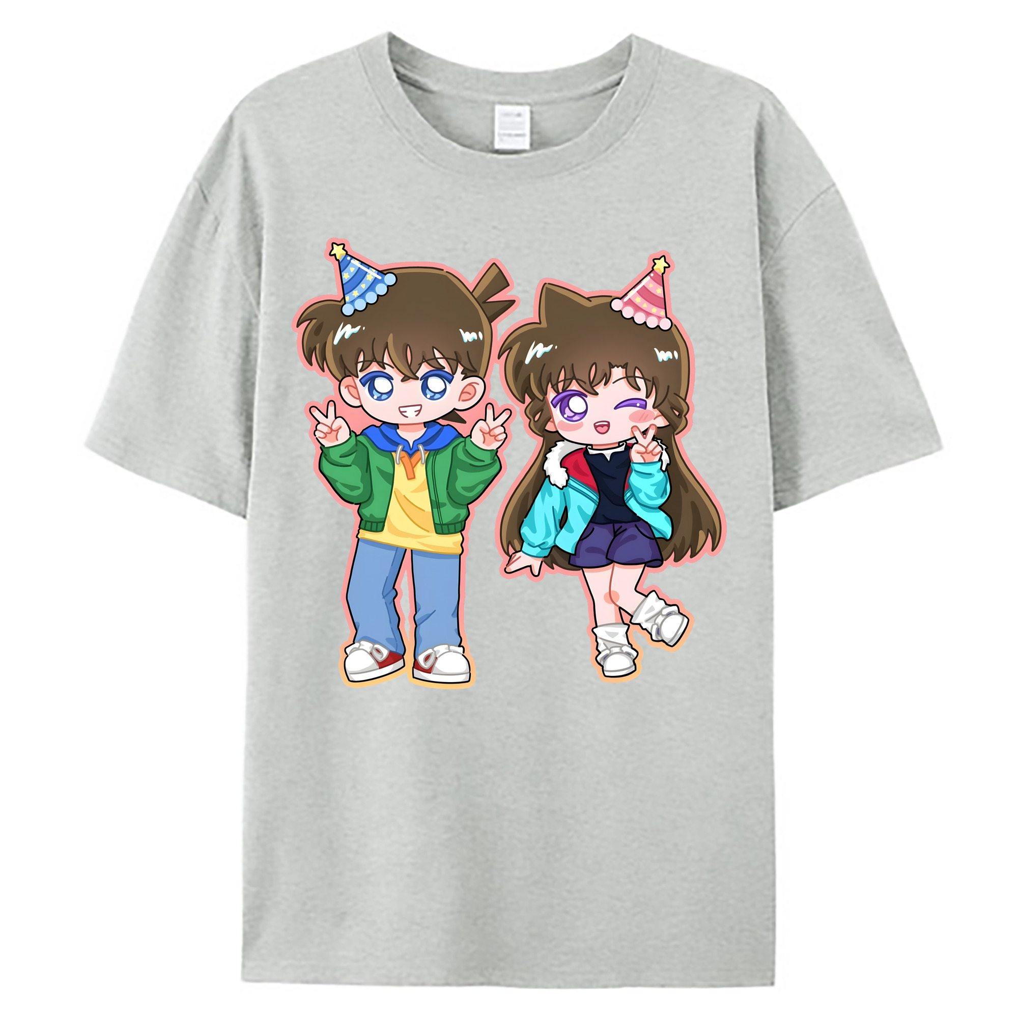 （画像用） 名探偵コナン 毛利 蘭 もうり らん、モーリ ラン Detective Conan Rachel Moore 綿100％ メンズ半袖Tシャツ｜肌触りやわらか＆通気性