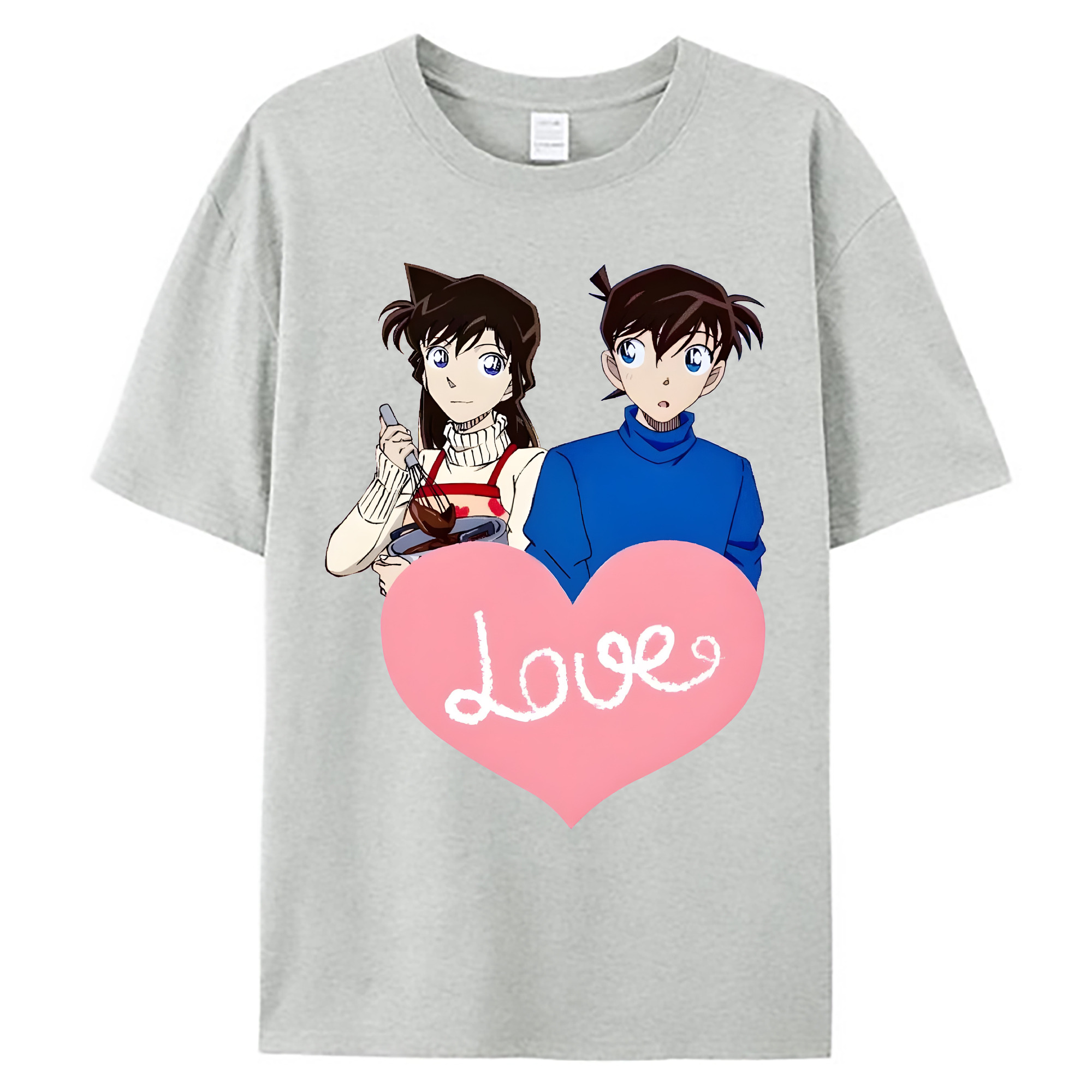 （画像用） 名探偵コナン 毛利 蘭 もうり らん、モーリ ラン Detective Conan Rachel Moore 綿100％ メンズ半袖Tシャツ｜肌触りやわらか＆通気性