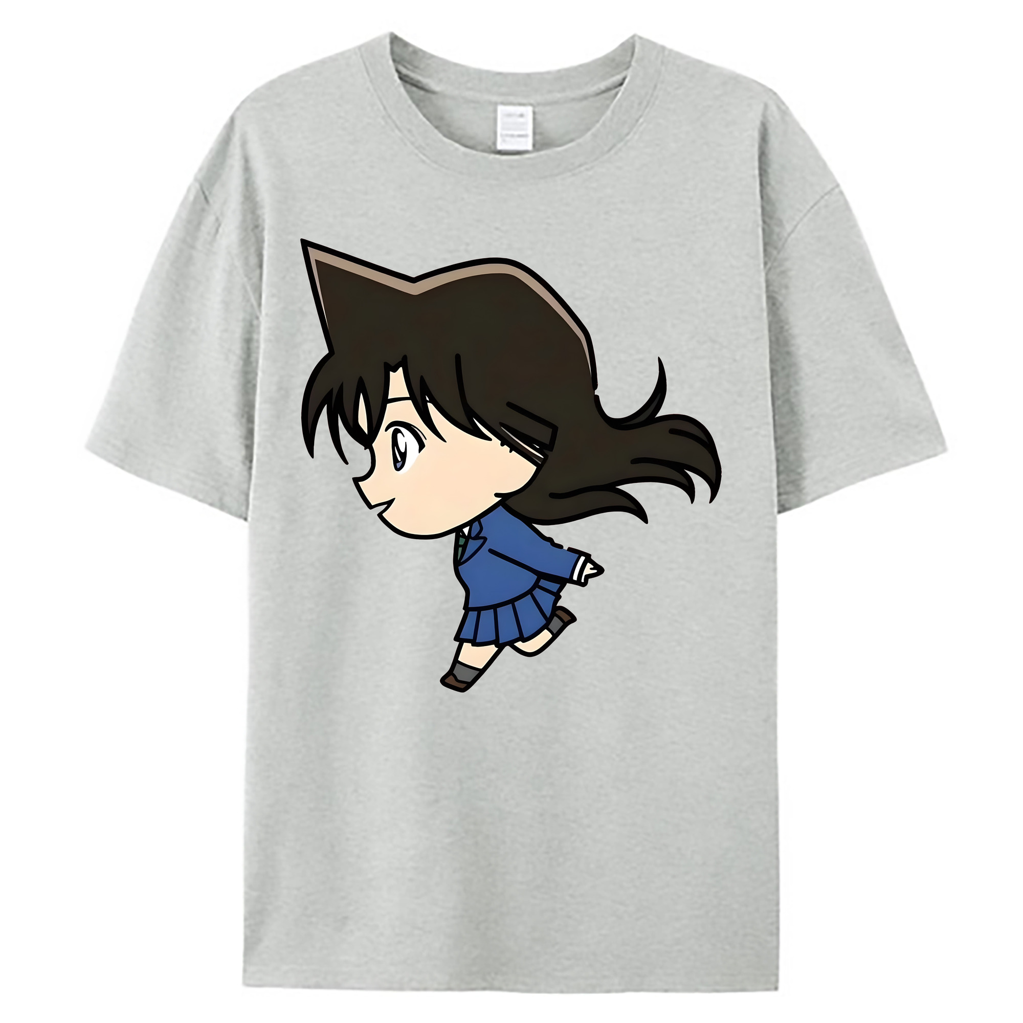 （画像用） 名探偵コナン 毛利 蘭 もうり らん、モーリ ラン Detective Conan Rachel Moore 綿100％ メンズ半袖Tシャツ｜肌触りやわらか＆通気性