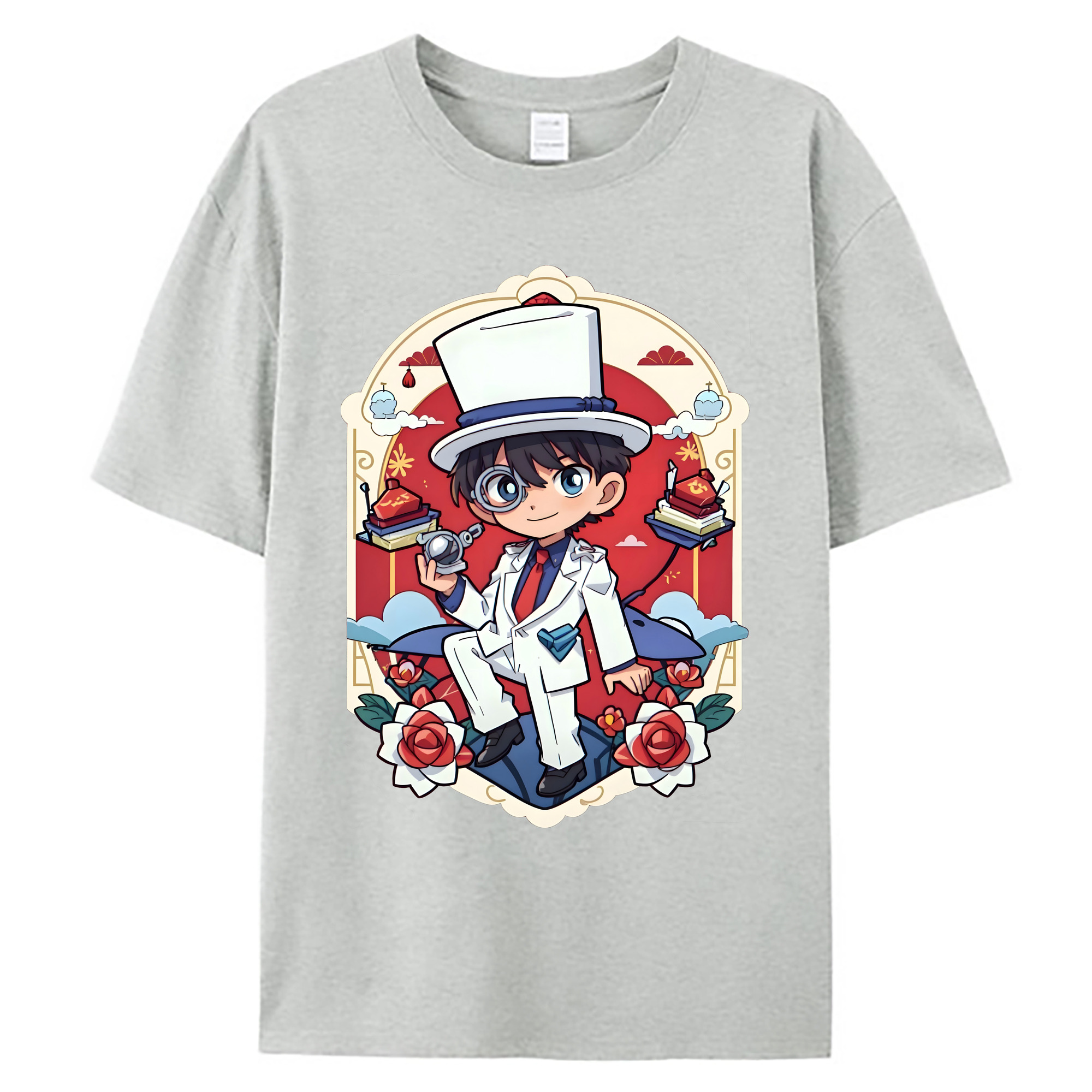 （画像用） 名探偵コナン くろば かいと Detective Conan Kuroba Kaito 綿100％ メンズ半袖Tシャツ｜肌触りやわらか＆通気性