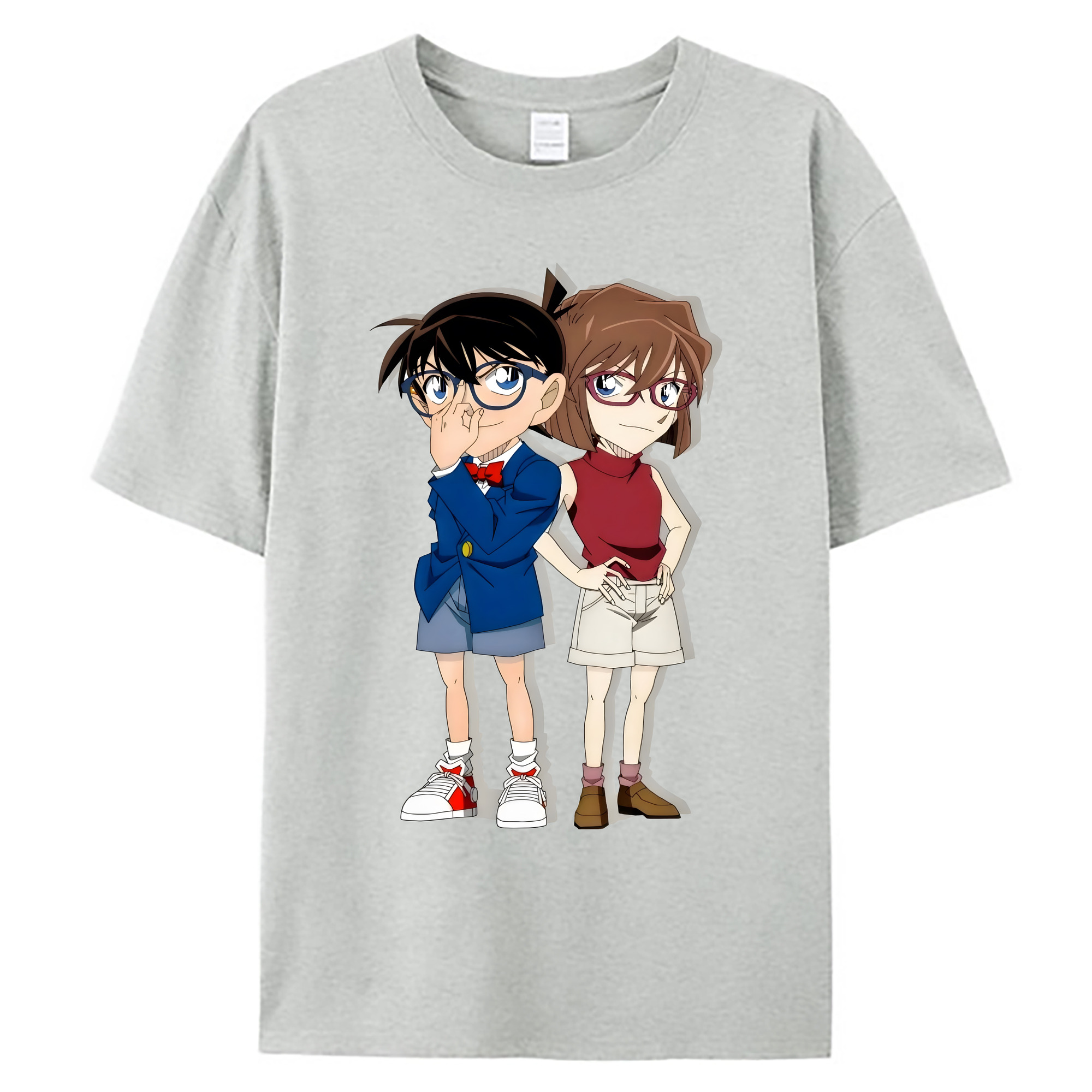 （画像用） 名探偵コナン 灰原 哀 はいばら あい Detective Conan Anita Hailey、Vi Graythorn Haibara Ai 綿100％ メンズ半袖Tシャツ｜肌触りやわらか＆通気性