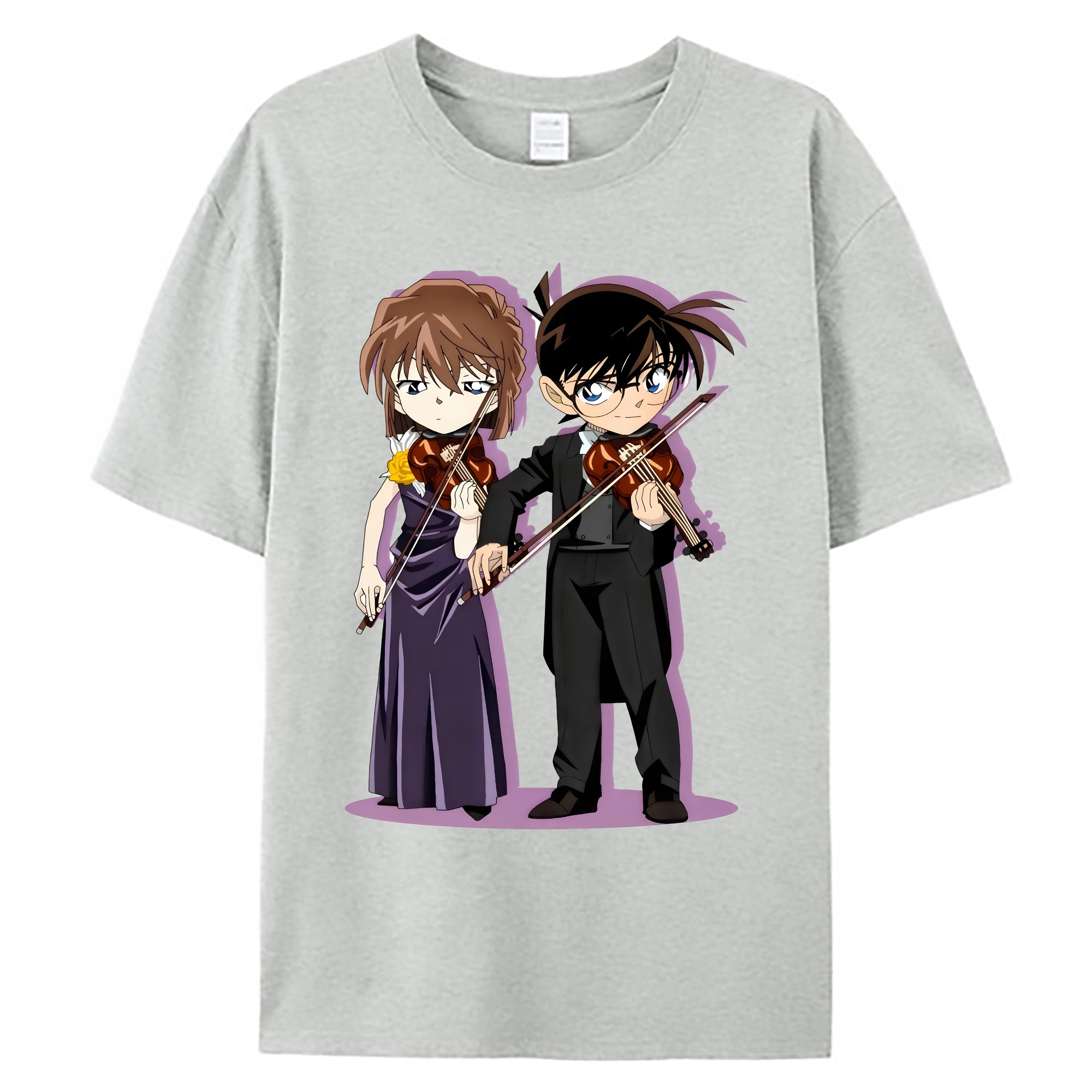 （画像用） 名探偵コナン 灰原 哀 はいばら あい Detective Conan Anita Hailey、Vi Graythorn Haibara Ai 綿100％ メンズ半袖Tシャツ｜肌触りやわらか＆通気性