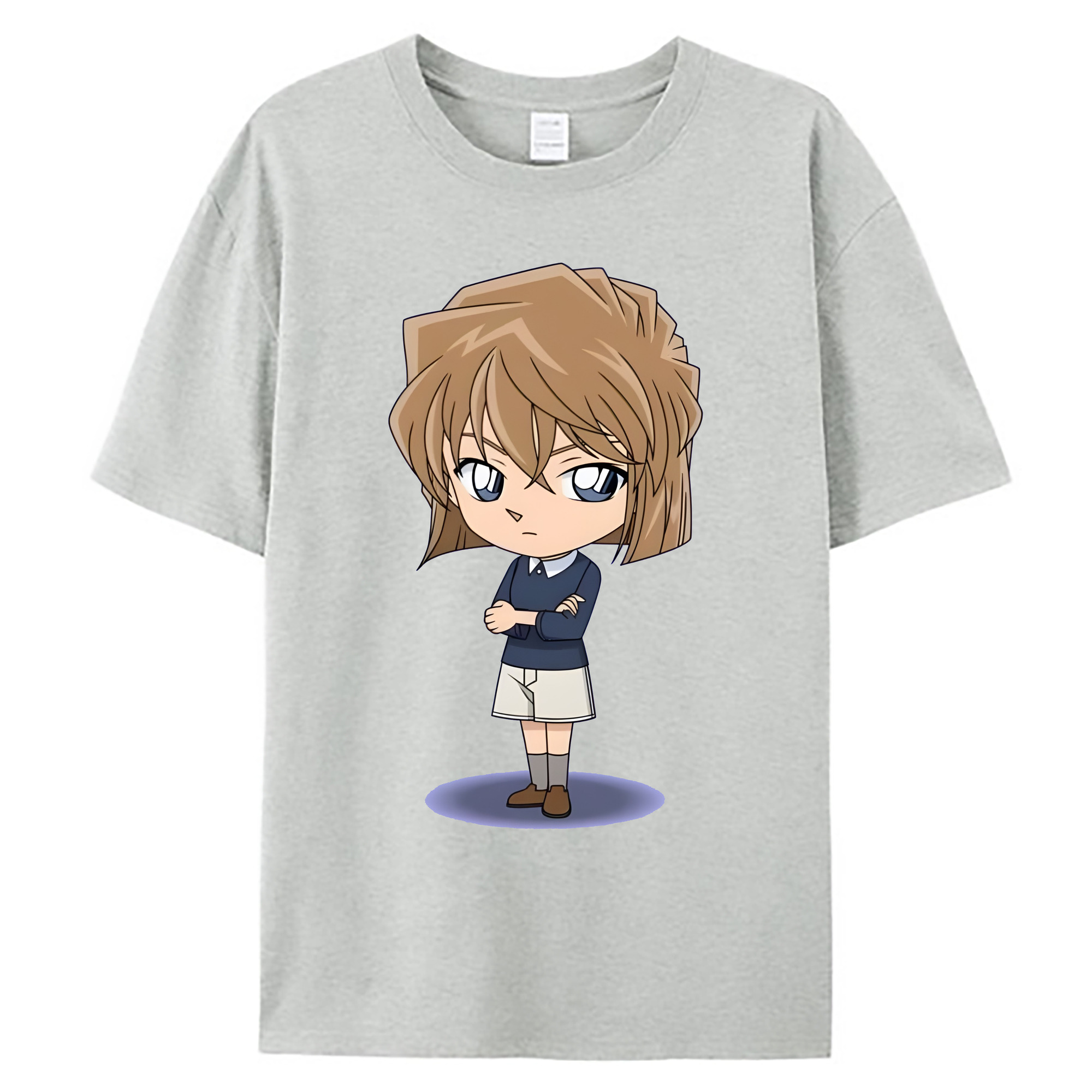 （画像用） 名探偵コナン 灰原 哀 はいばら あい Detective Conan Anita Hailey、Vi Graythorn Haibara Ai 綿100％ メンズ半袖Tシャツ｜肌触りやわらか＆通気性