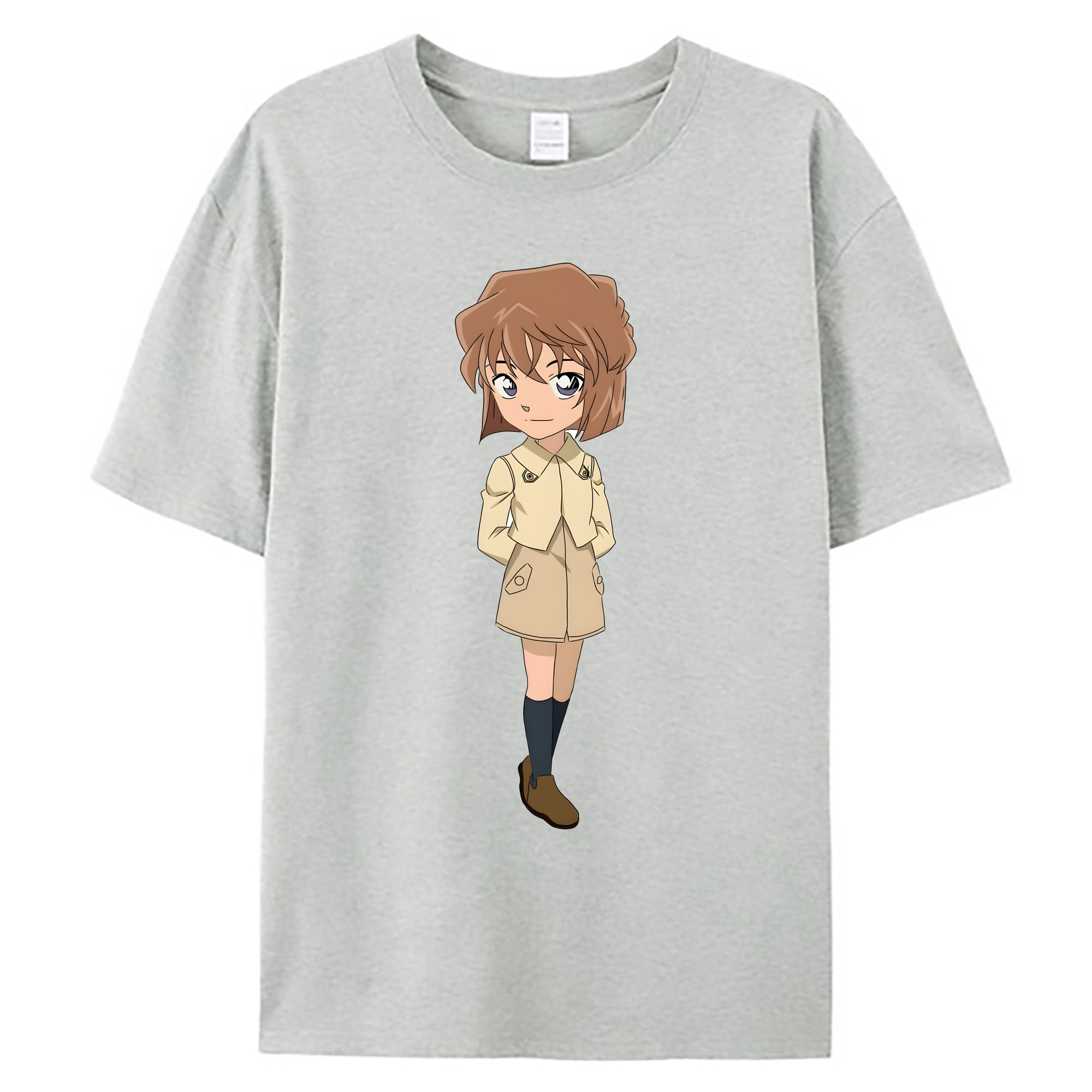 （画像用） 名探偵コナン 灰原 哀 はいばら あい Detective Conan Anita Hailey、Vi Graythorn Haibara Ai 綿100％ メンズ半袖Tシャツ｜肌触りやわらか＆通気性