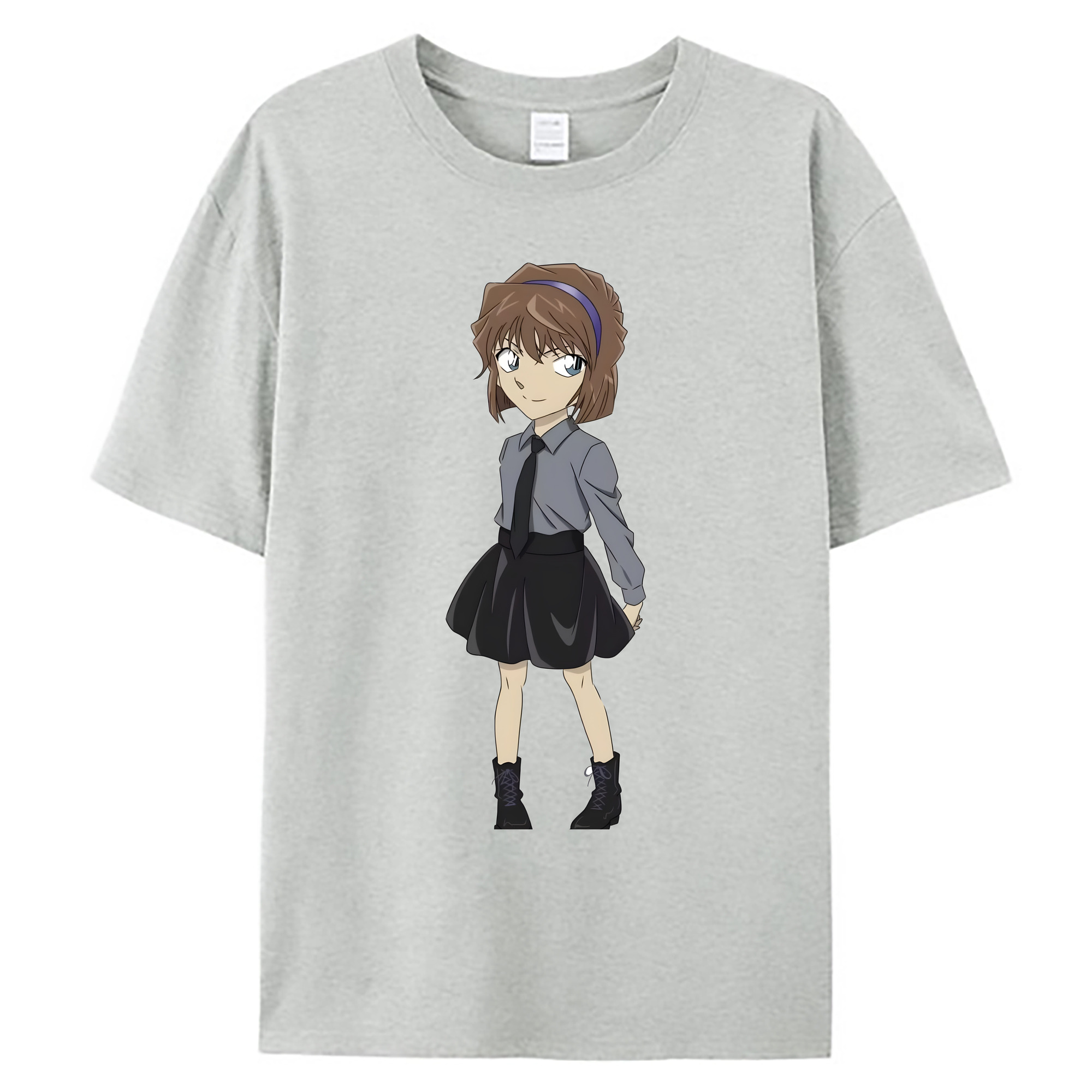 （画像用） 名探偵コナン 灰原 哀 はいばら あい Detective Conan Anita Hailey、Vi Graythorn Haibara Ai 綿100％ メンズ半袖Tシャツ｜肌触りやわらか＆通気性