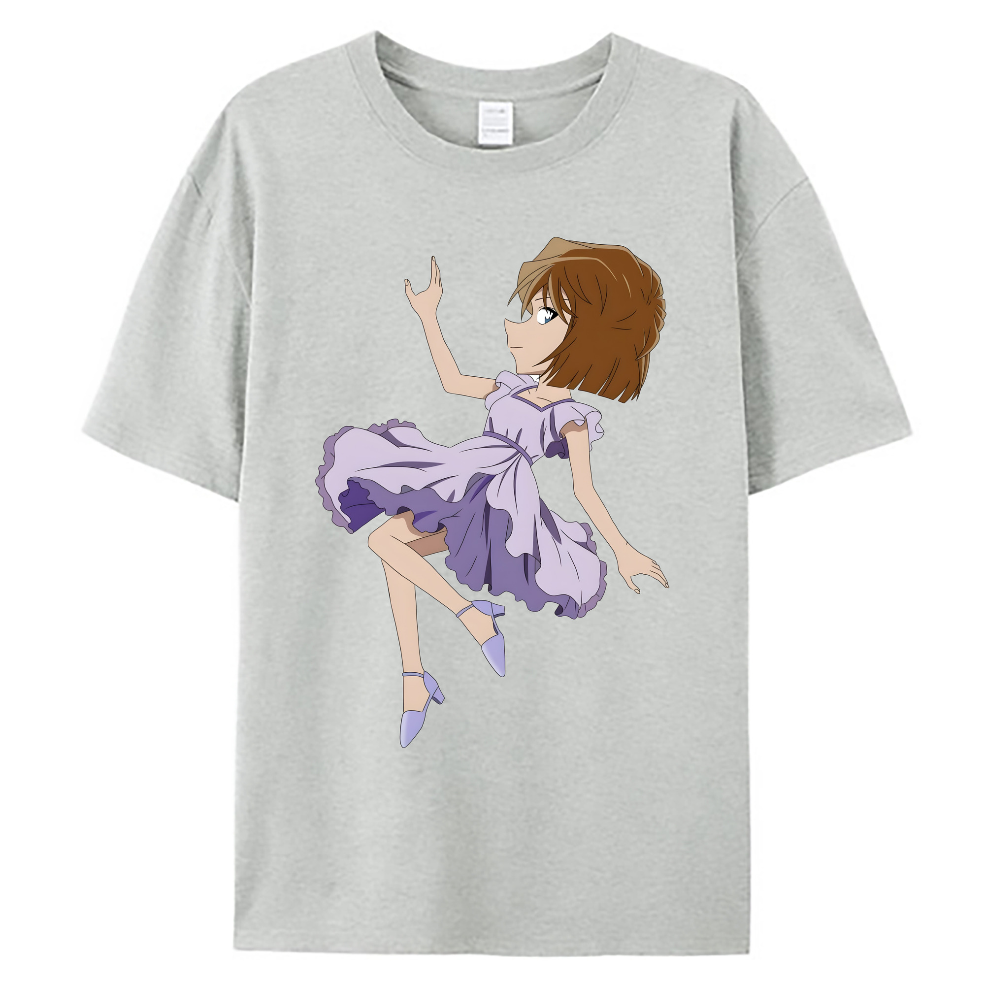 （画像用） 名探偵コナン 灰原 哀 はいばら あい Detective Conan Anita Hailey、Vi Graythorn Haibara Ai 綿100％ メンズ半袖Tシャツ｜肌触りやわらか＆通気性