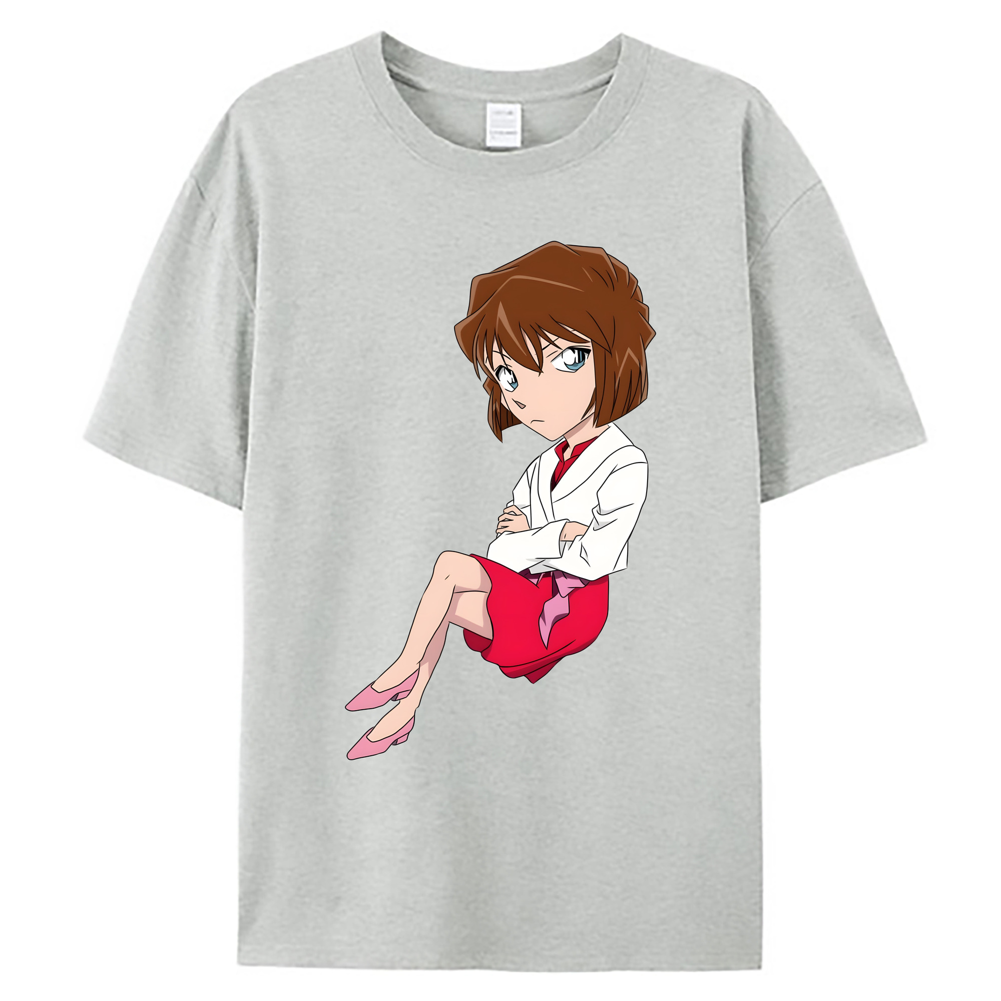 （画像用） 名探偵コナン 灰原 哀 はいばら あい Detective Conan Anita Hailey、Vi Graythorn Haibara Ai 綿100％ メンズ半袖Tシャツ｜肌触りやわらか＆通気性