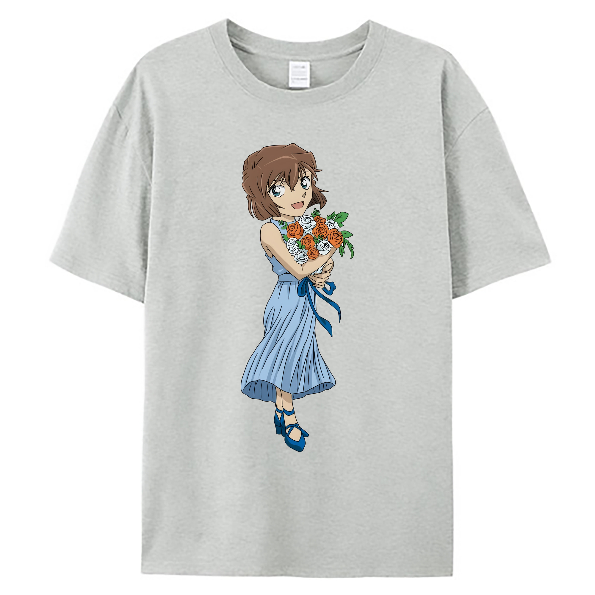 （画像用） 名探偵コナン 灰原 哀 はいばら あい Detective Conan Anita Hailey、Vi Graythorn Haibara Ai 綿100％ メンズ半袖Tシャツ｜肌触りやわらか＆通気性
