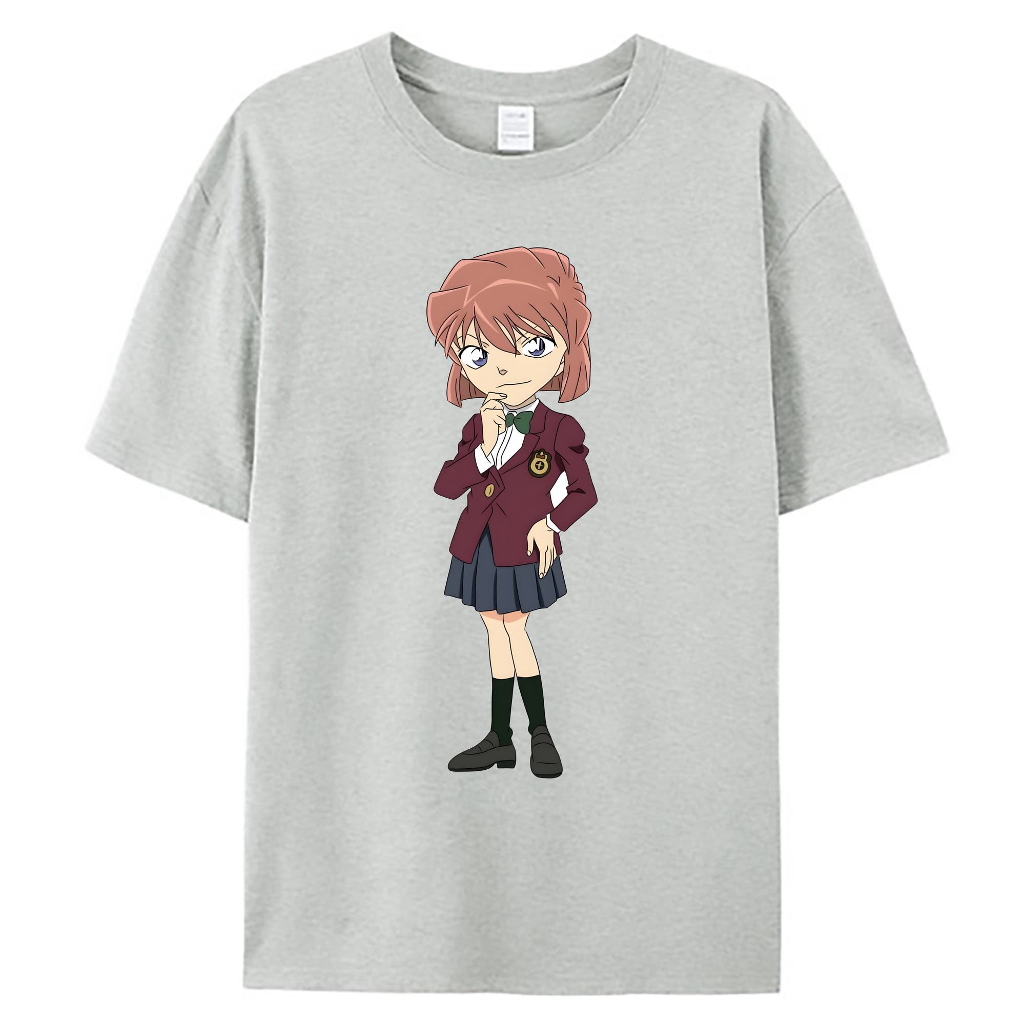 （画像用） 名探偵コナン 灰原 哀 はいばら あい Detective Conan Anita Hailey、Vi Graythorn Haibara Ai 綿100％ メンズ半袖Tシャツ｜肌触りやわらか＆通気性