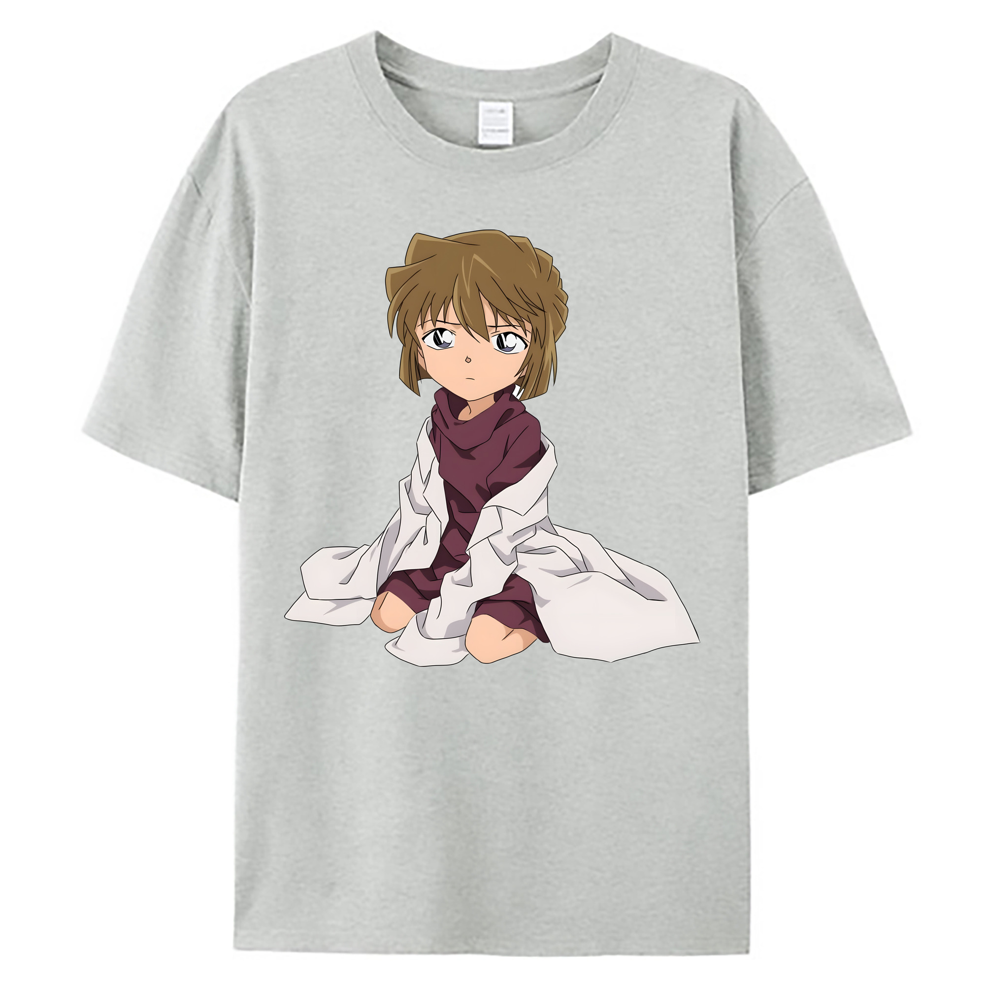 （画像用） 名探偵コナン 灰原 哀 はいばら あい Detective Conan Anita Hailey、Vi Graythorn Haibara Ai 綿100％ メンズ半袖Tシャツ｜肌触りやわらか＆通気性