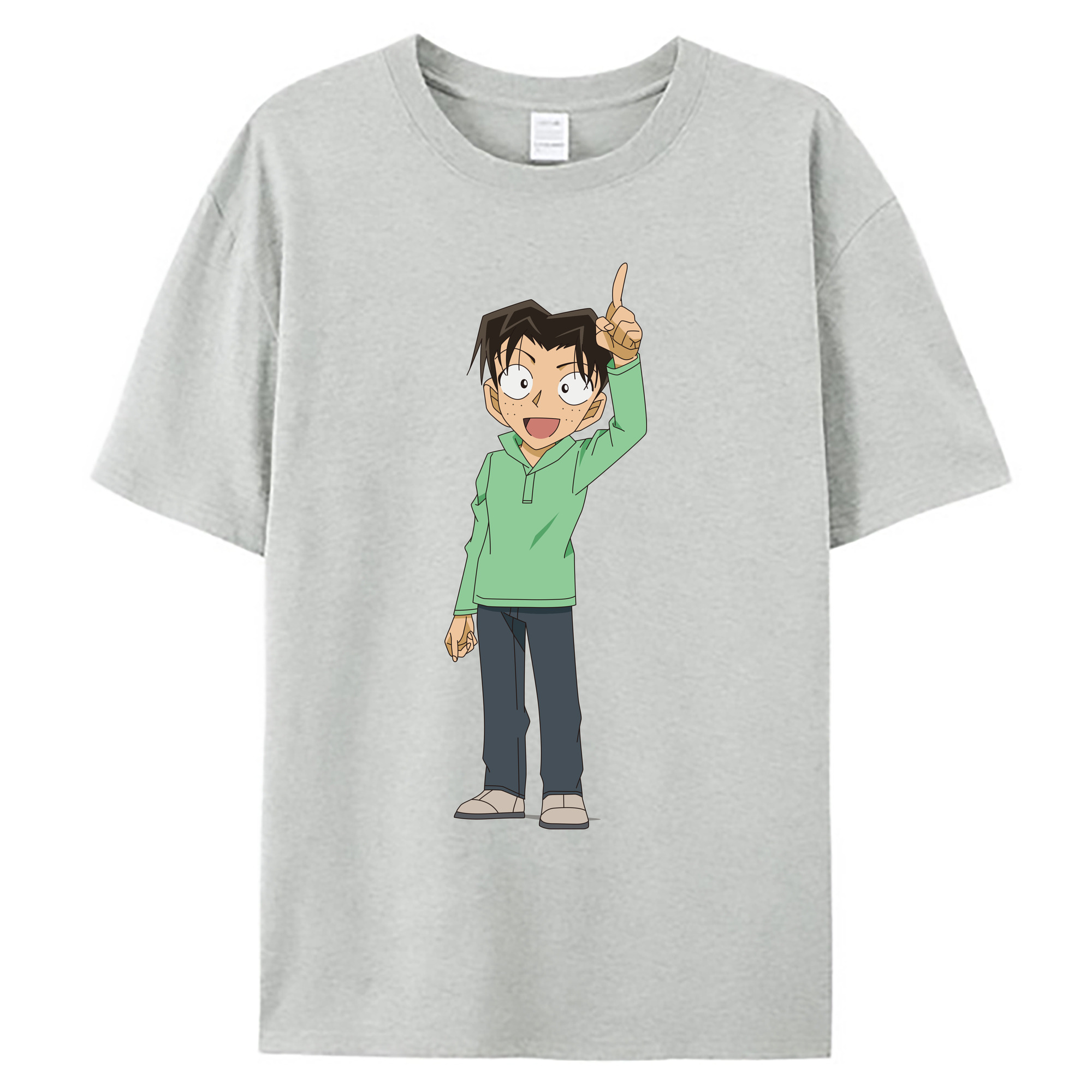 （画像用） 名探偵コナン 円谷 光彦 つぶらや みつひこ Detective Conan Mitch Tennyson 綿100％ メンズ半袖Tシャツ｜肌触りやわらか＆通気性