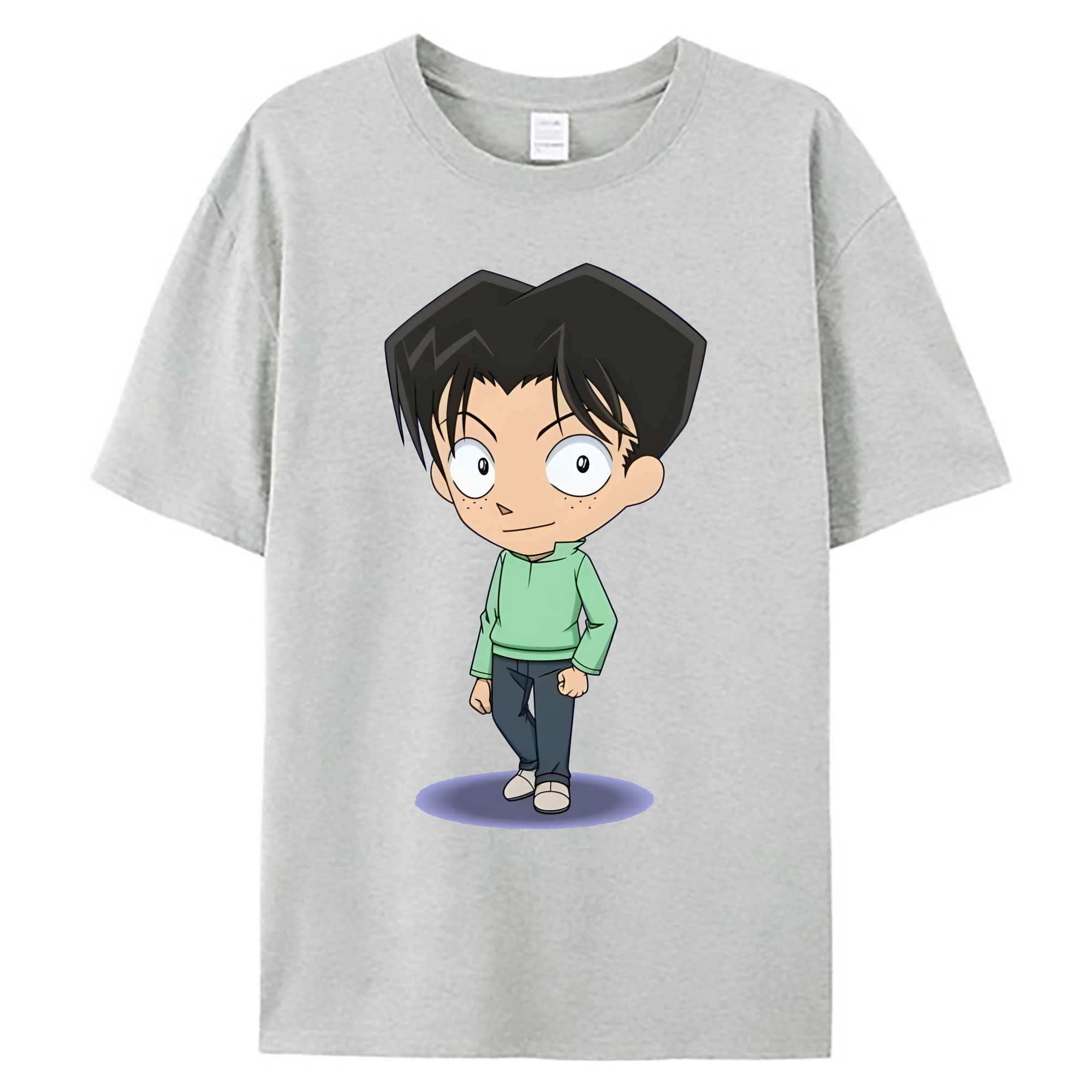 （画像用） 名探偵コナン 円谷 光彦 つぶらや みつひこ Detective Conan Mitch Tennyson 綿100％ メンズ半袖Tシャツ｜肌触りやわらか＆通気性