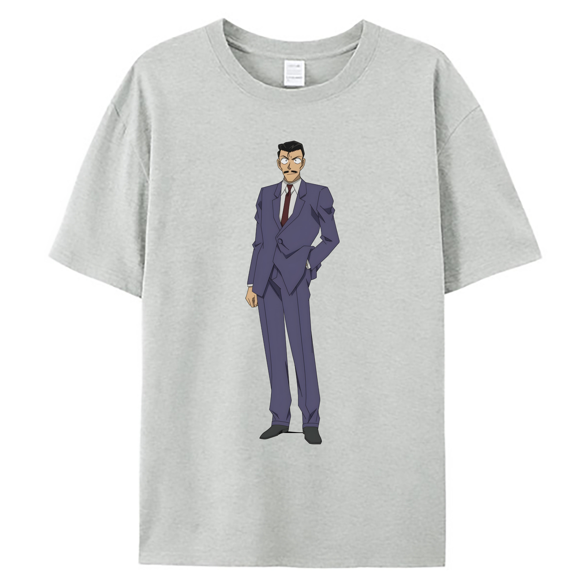 （画像用） 名探偵コナン 毛利 小五郎 もうり こごろう Detective Conan 綿100％ メンズ半袖Tシャツ｜肌触りやわらか＆通気性