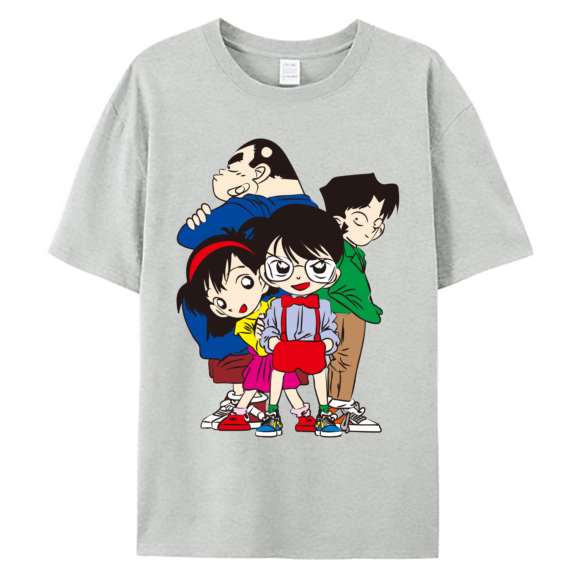 （画像用） 名探偵コナン Detective Conan 綿100％ メンズ半袖Tシャツ｜肌触りやわらか＆通気性