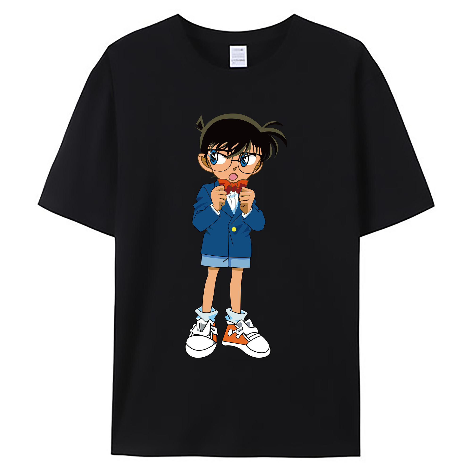 （画像用） 名探偵コナン 江戸川 コナン Detective Conan Conan Edogawa 綿100％ メンズ半袖Tシャツ｜肌触りやわらか＆通気性