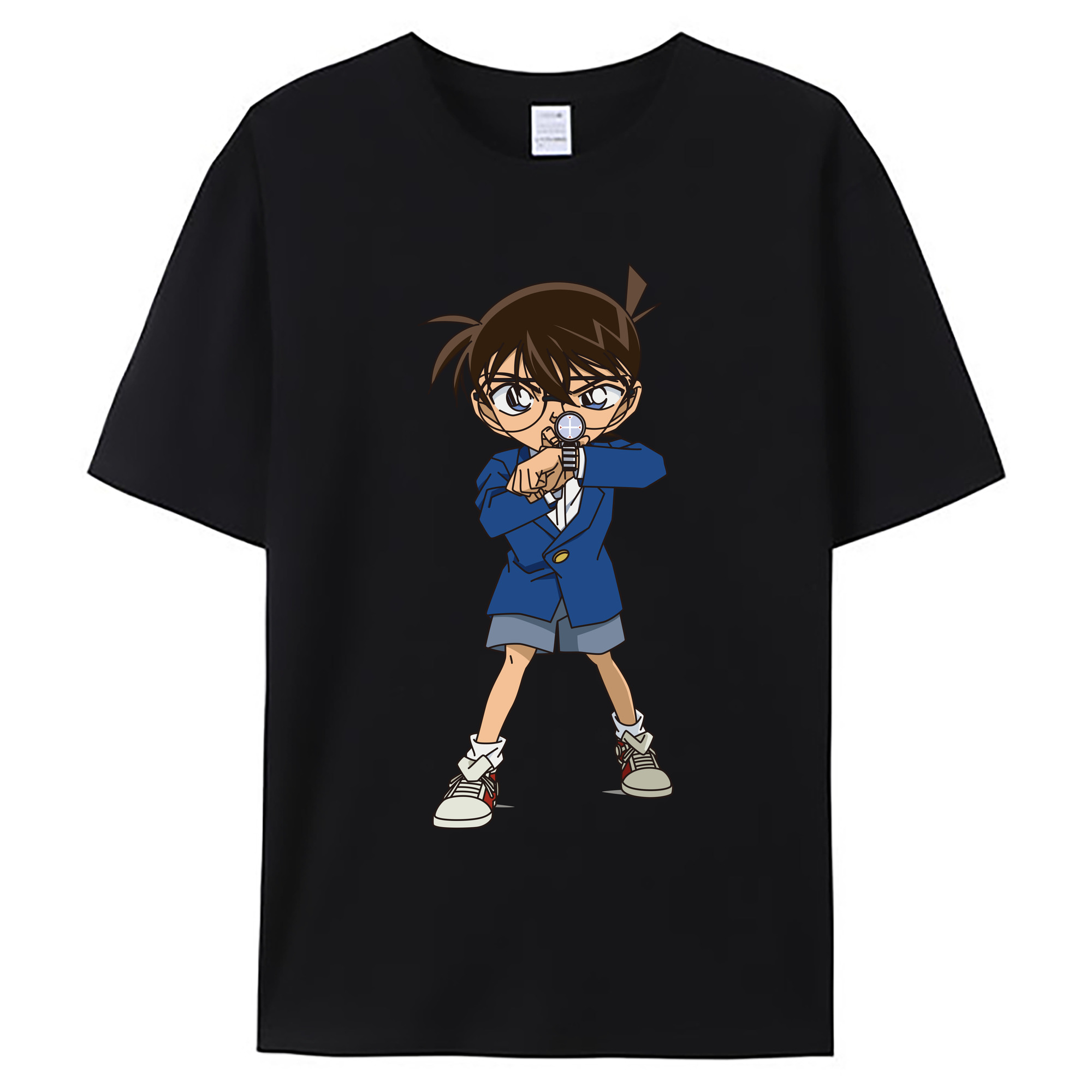 （画像用） 名探偵コナン 江戸川 コナン Detective Conan Conan Edogawa 綿100％ メンズ半袖Tシャツ｜肌触りやわらか＆通気性