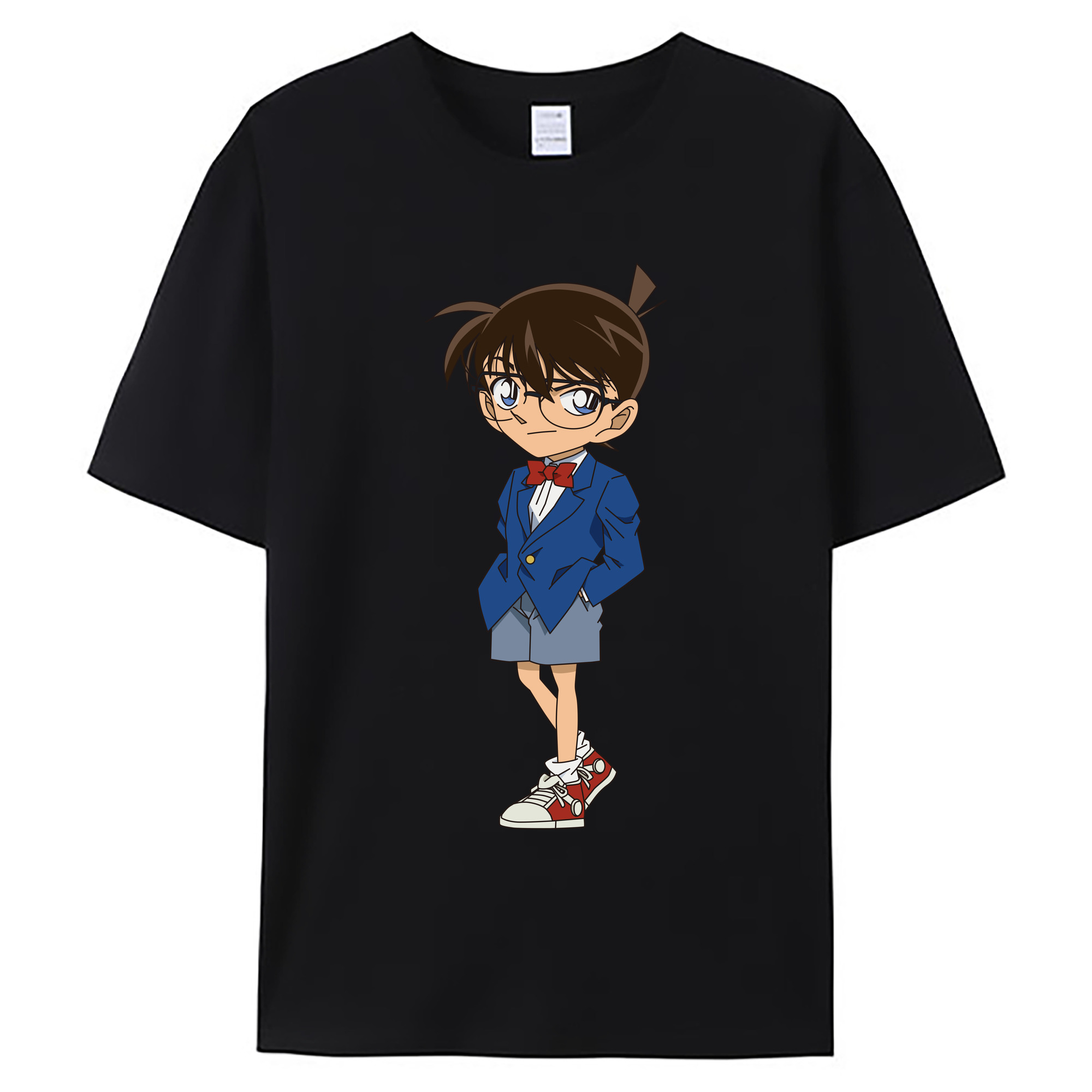 （画像用） 名探偵コナン 江戸川 コナン Detective Conan Conan Edogawa 綿100％ メンズ半袖Tシャツ｜肌触りやわらか＆通気性