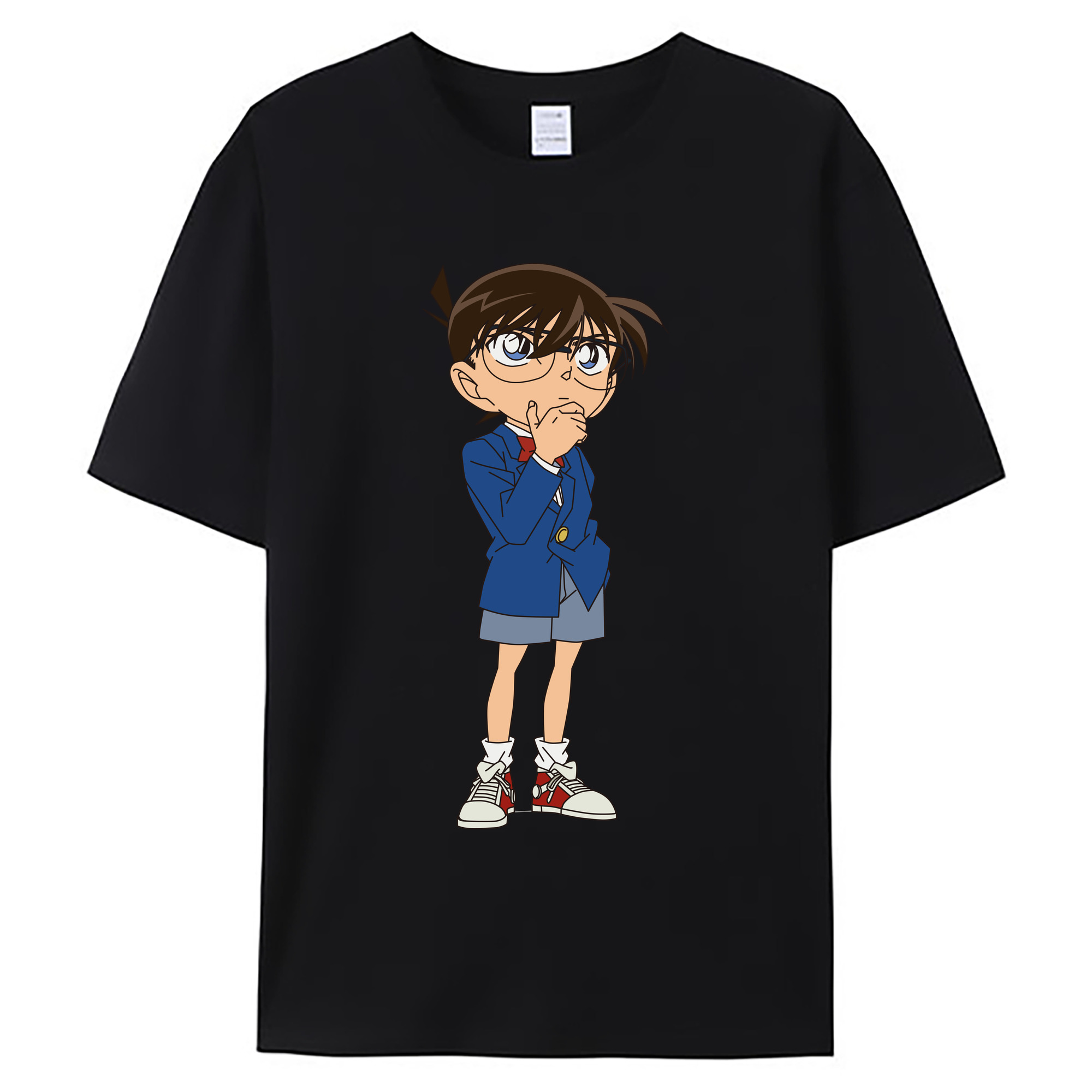 （画像用） 名探偵コナン 江戸川 コナン Detective Conan Conan Edogawa 綿100％ メンズ半袖Tシャツ｜肌触りやわらか＆通気性