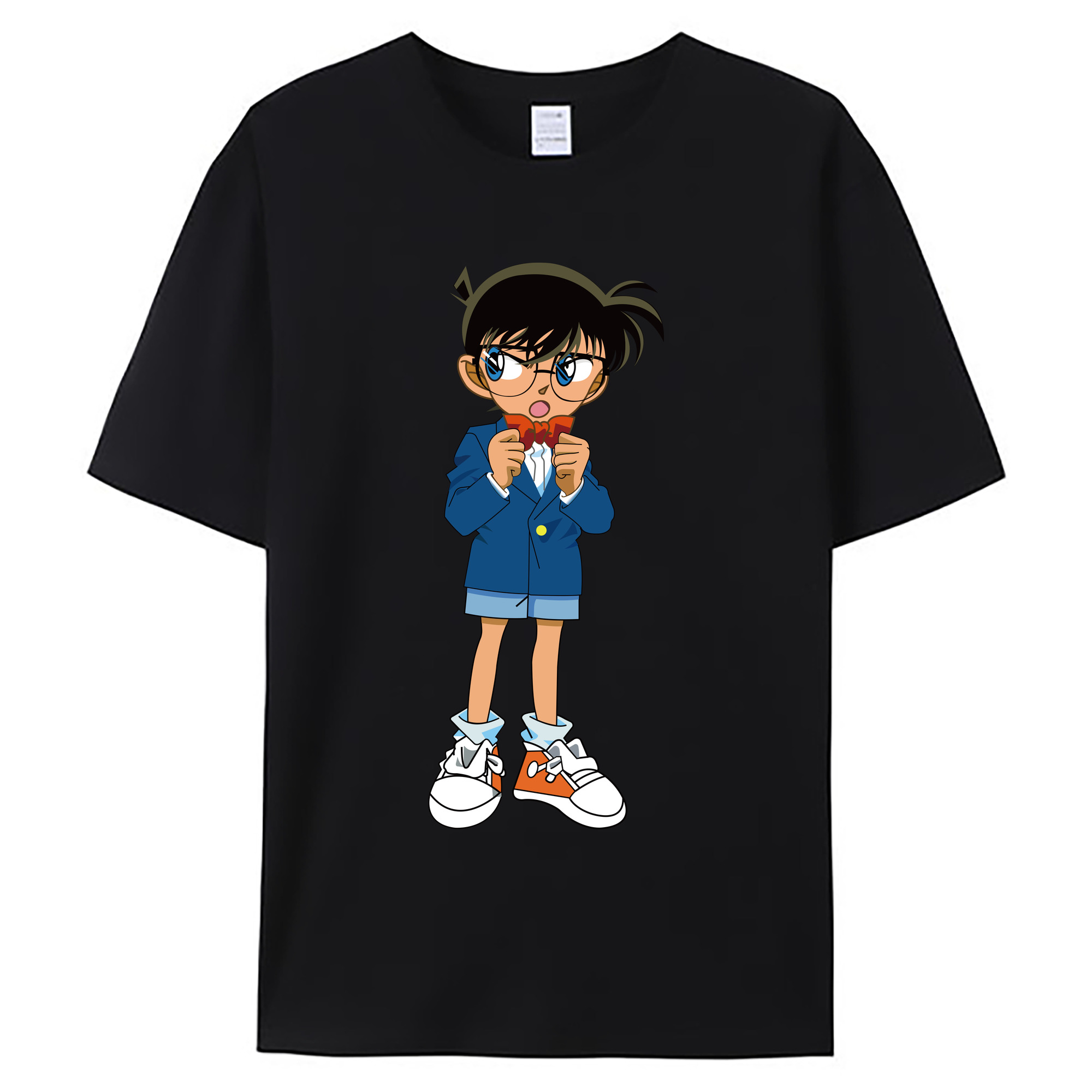 （画像用） 名探偵コナン 江戸川 コナン Detective Conan Conan Edogawa 綿100％ メンズ半袖Tシャツ｜肌触りやわらか＆通気性