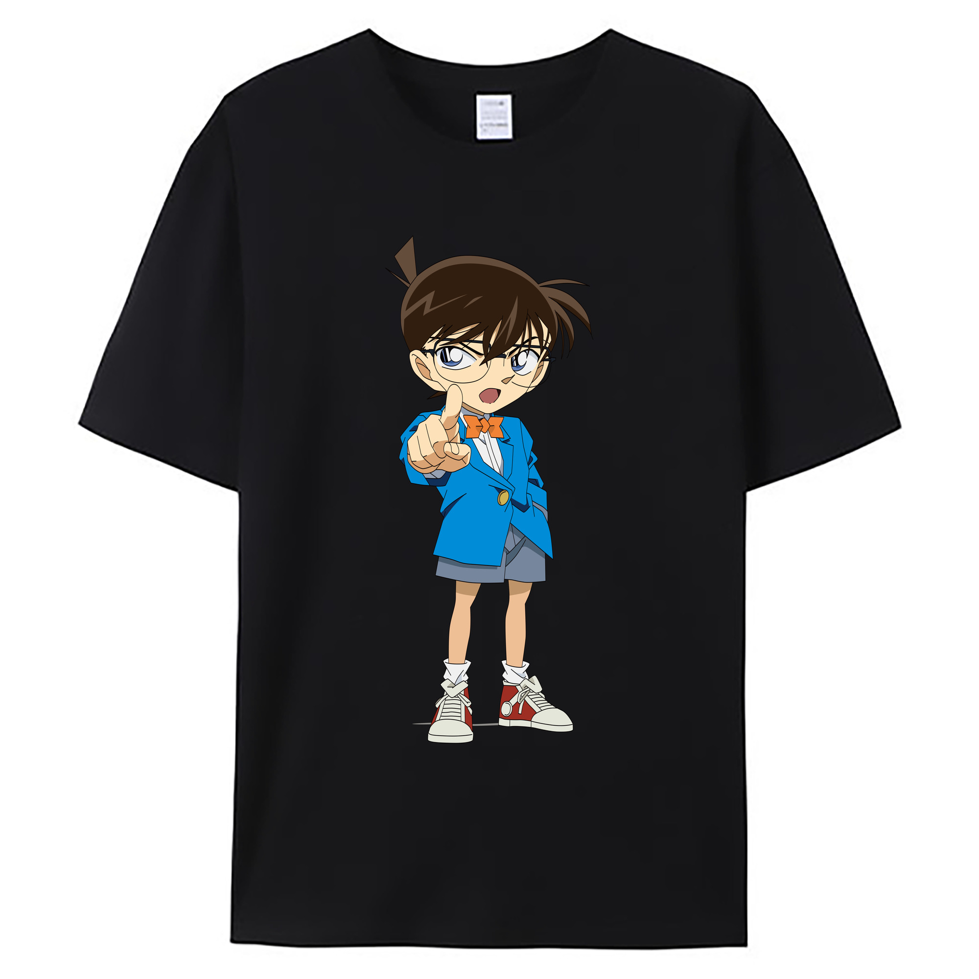 （画像用） 名探偵コナン 江戸川 コナン Detective Conan Conan Edogawa 綿100％ メンズ半袖Tシャツ｜肌触りやわらか＆通気性