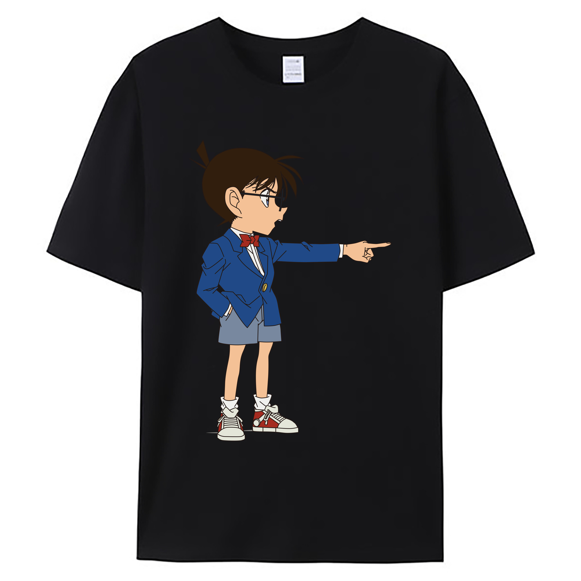 （画像用） 名探偵コナン 江戸川 コナン Detective Conan Conan Edogawa 綿100％ メンズ半袖Tシャツ｜肌触りやわらか＆通気性