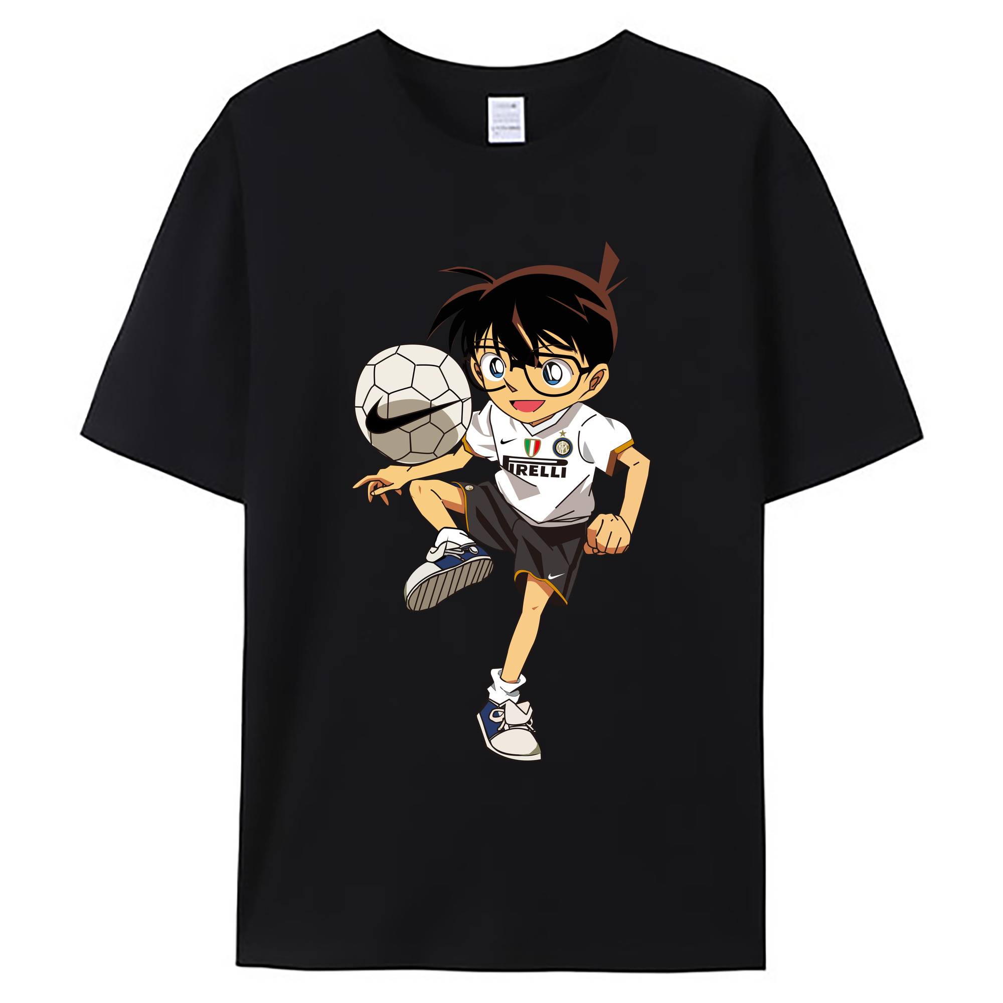 （画像用） 名探偵コナン 江戸川 コナン Detective Conan Conan Edogawa 綿100％ メンズ半袖Tシャツ｜肌触りやわらか＆通気性