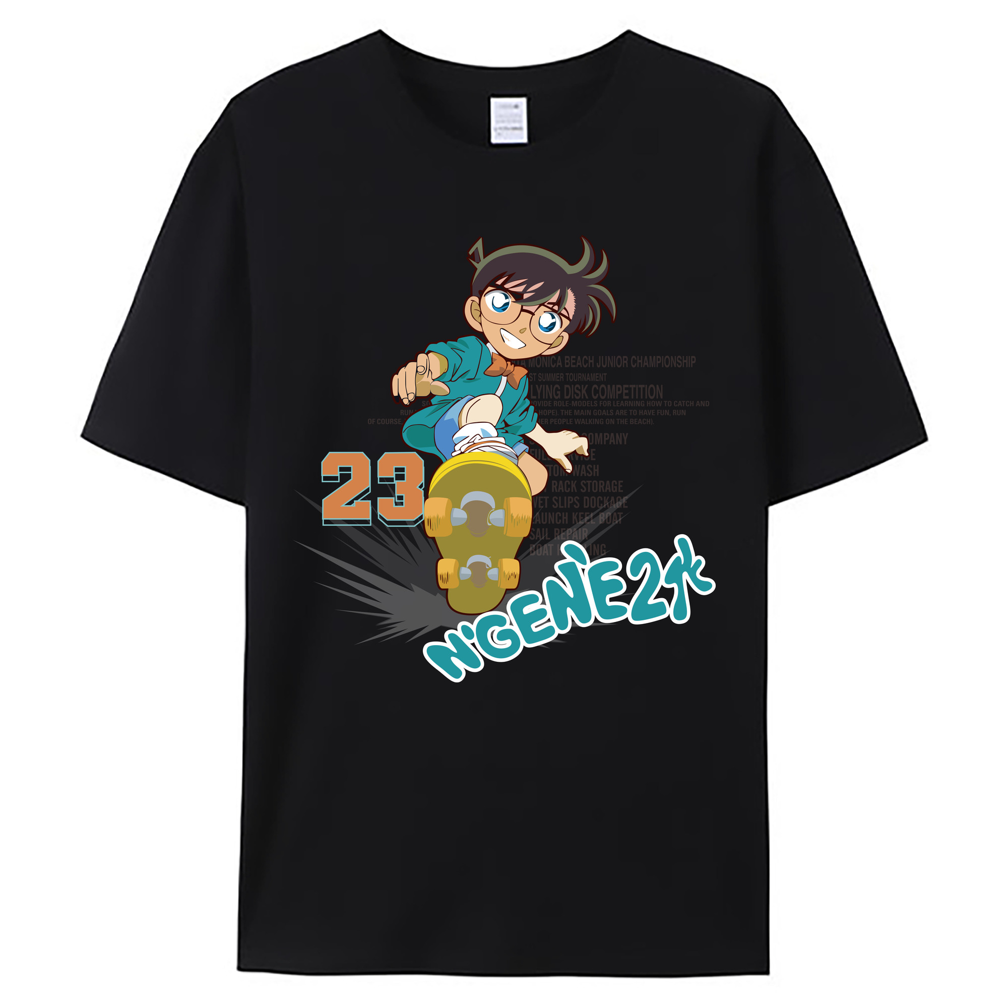 （画像用） 名探偵コナン 江戸川 コナン Detective Conan Conan Edogawa 綿100％ メンズ半袖Tシャツ｜肌触りやわらか＆通気性