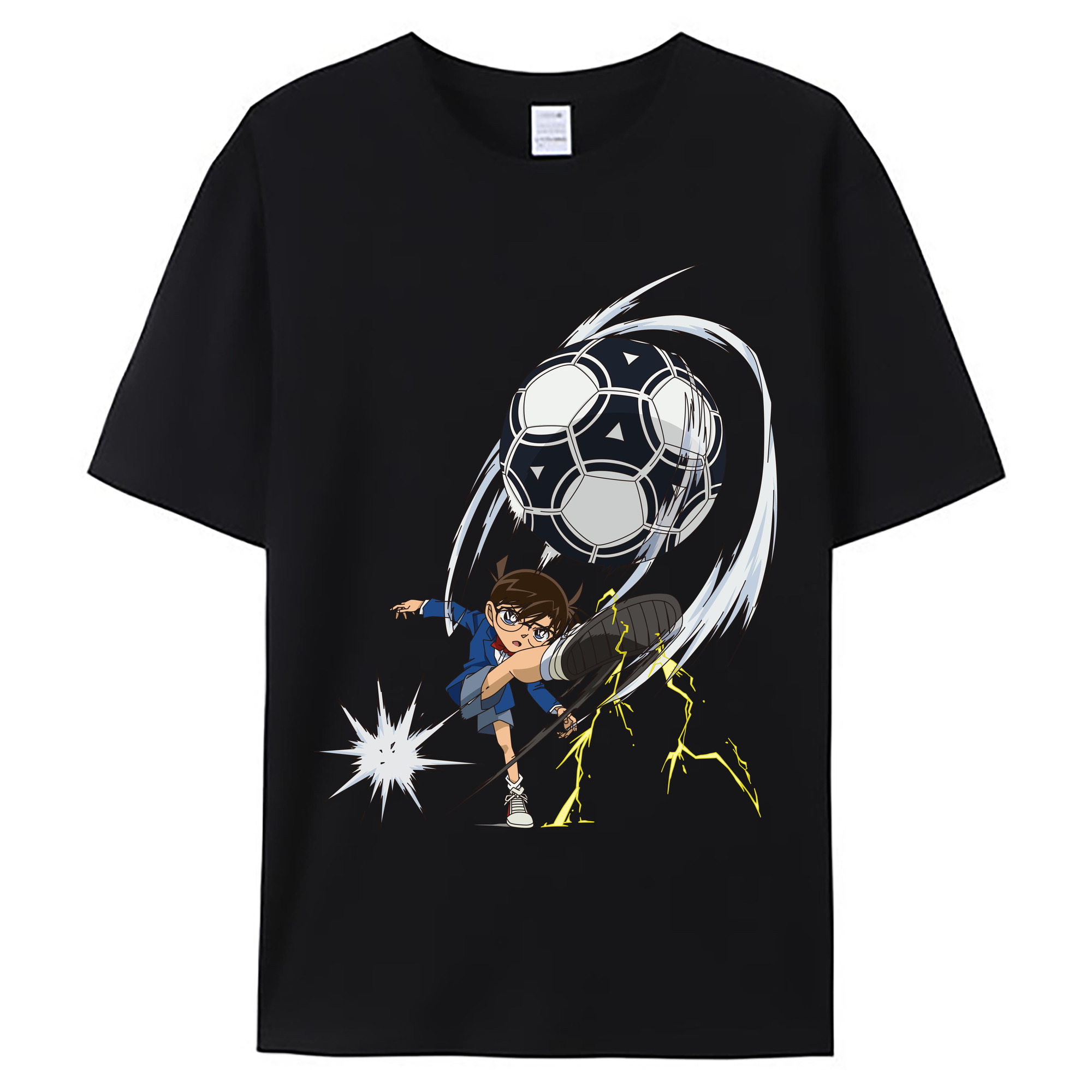 （画像用） 名探偵コナン 江戸川 コナン Detective Conan Conan Edogawa 綿100％ メンズ半袖Tシャツ｜肌触りやわらか＆通気性