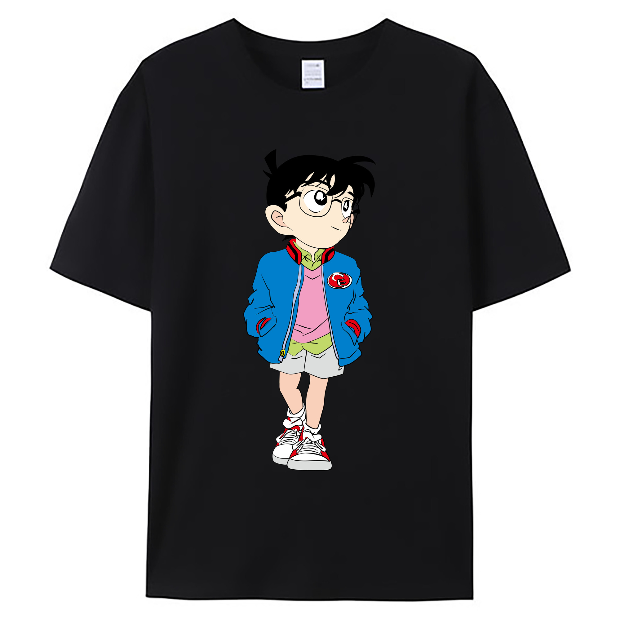 （画像用） 名探偵コナン 江戸川 コナン Detective Conan Conan Edogawa 綿100％ メンズ半袖Tシャツ｜肌触りやわらか＆通気性