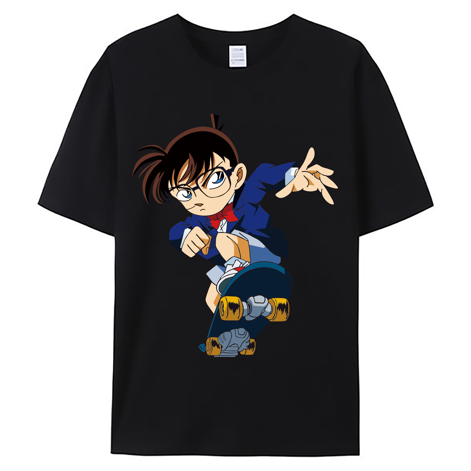（画像用） 名探偵コナン 江戸川 コナン Detective Conan Conan Edogawa 綿100％ メンズ半袖Tシャツ｜肌触りやわらか＆通気性