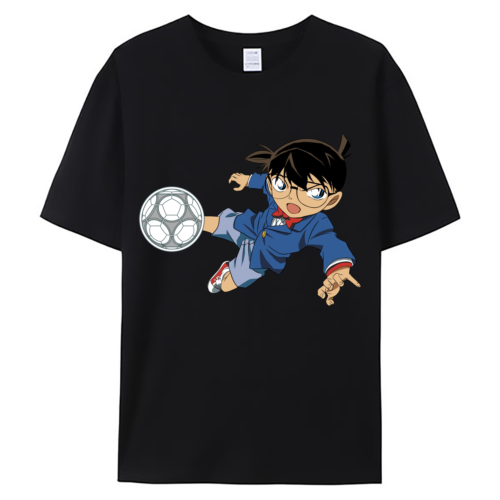 （画像用） 名探偵コナン 江戸川 コナン Detective Conan Conan Edogawa 綿100％ メンズ半袖Tシャツ｜肌触りやわらか＆通気性