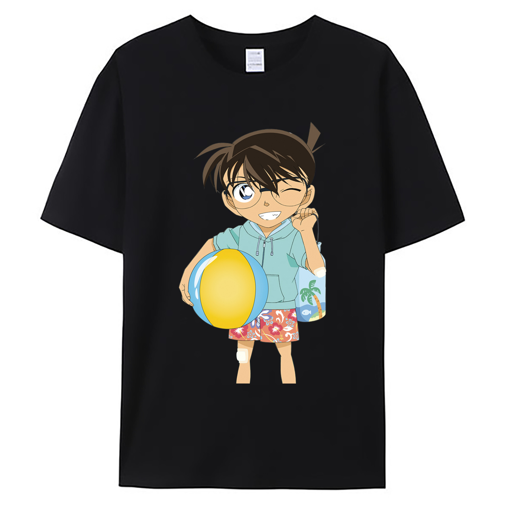 （画像用） 名探偵コナン 江戸川 コナン Detective Conan Conan Edogawa 綿100％ メンズ半袖Tシャツ｜肌触りやわらか＆通気性