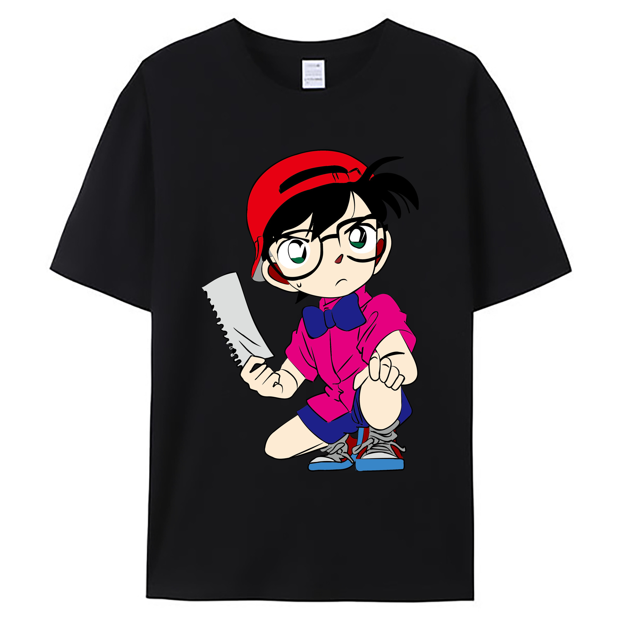 （画像用） 名探偵コナン 江戸川 コナン Detective Conan Conan Edogawa 綿100％ メンズ半袖Tシャツ｜肌触りやわらか＆通気性