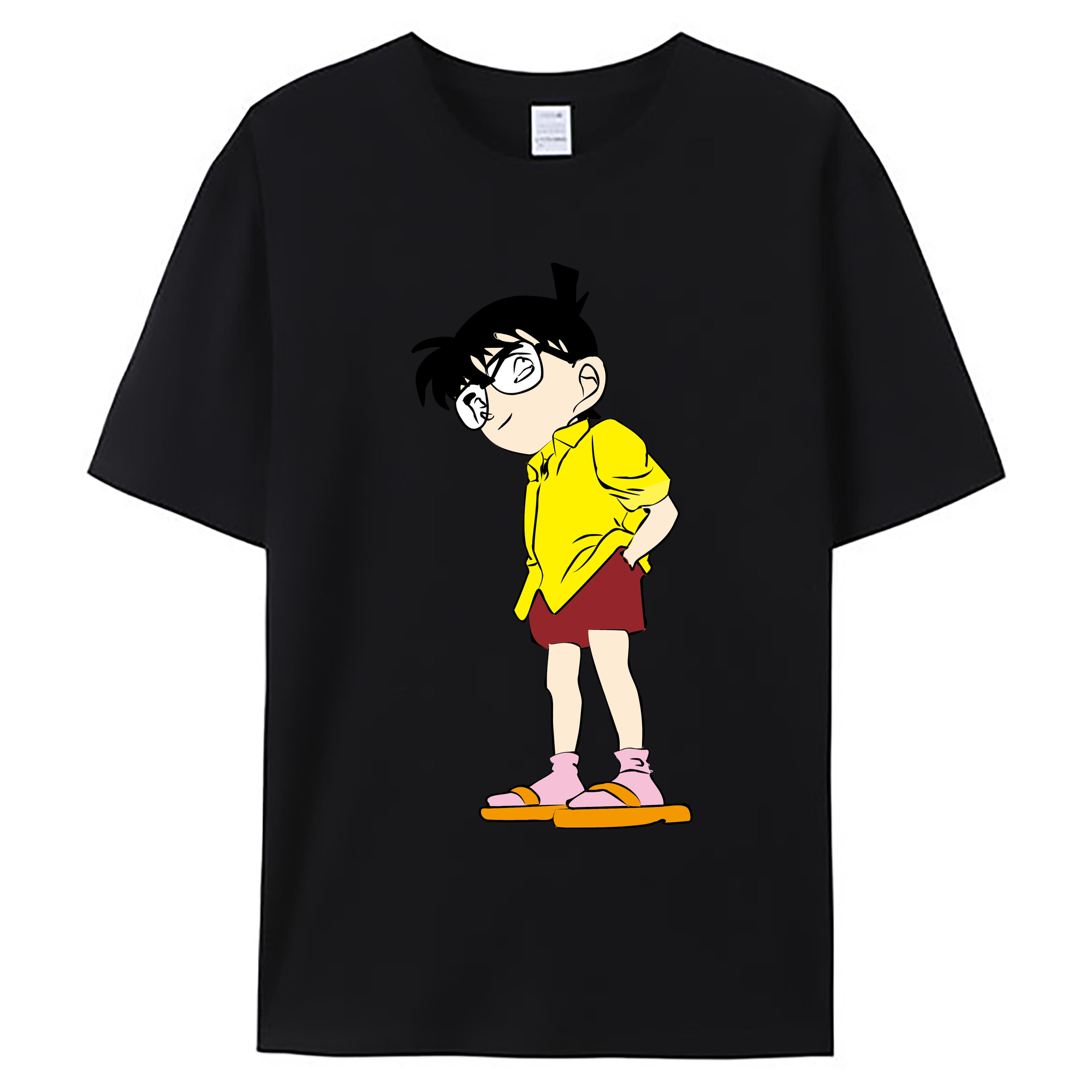 （画像用） 名探偵コナン 江戸川 コナン Detective Conan Conan Edogawa 綿100％ メンズ半袖Tシャツ｜肌触りやわらか＆通気性