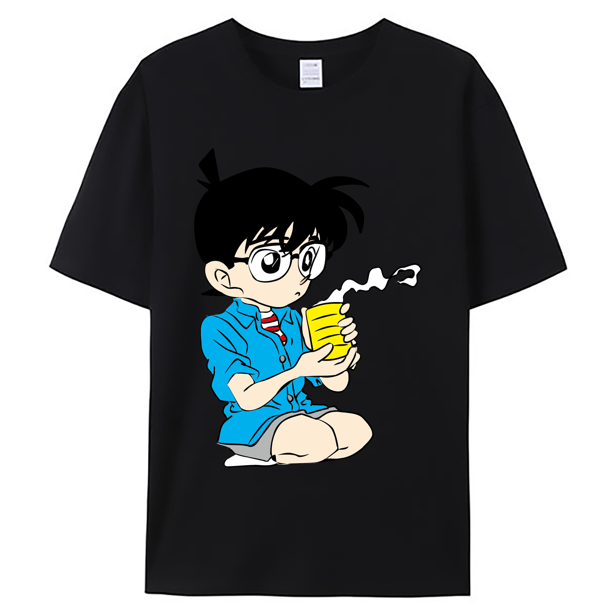 （画像用） 名探偵コナン 江戸川 コナン Detective Conan Conan Edogawa 綿100％ メンズ半袖Tシャツ｜肌触りやわらか＆通気性