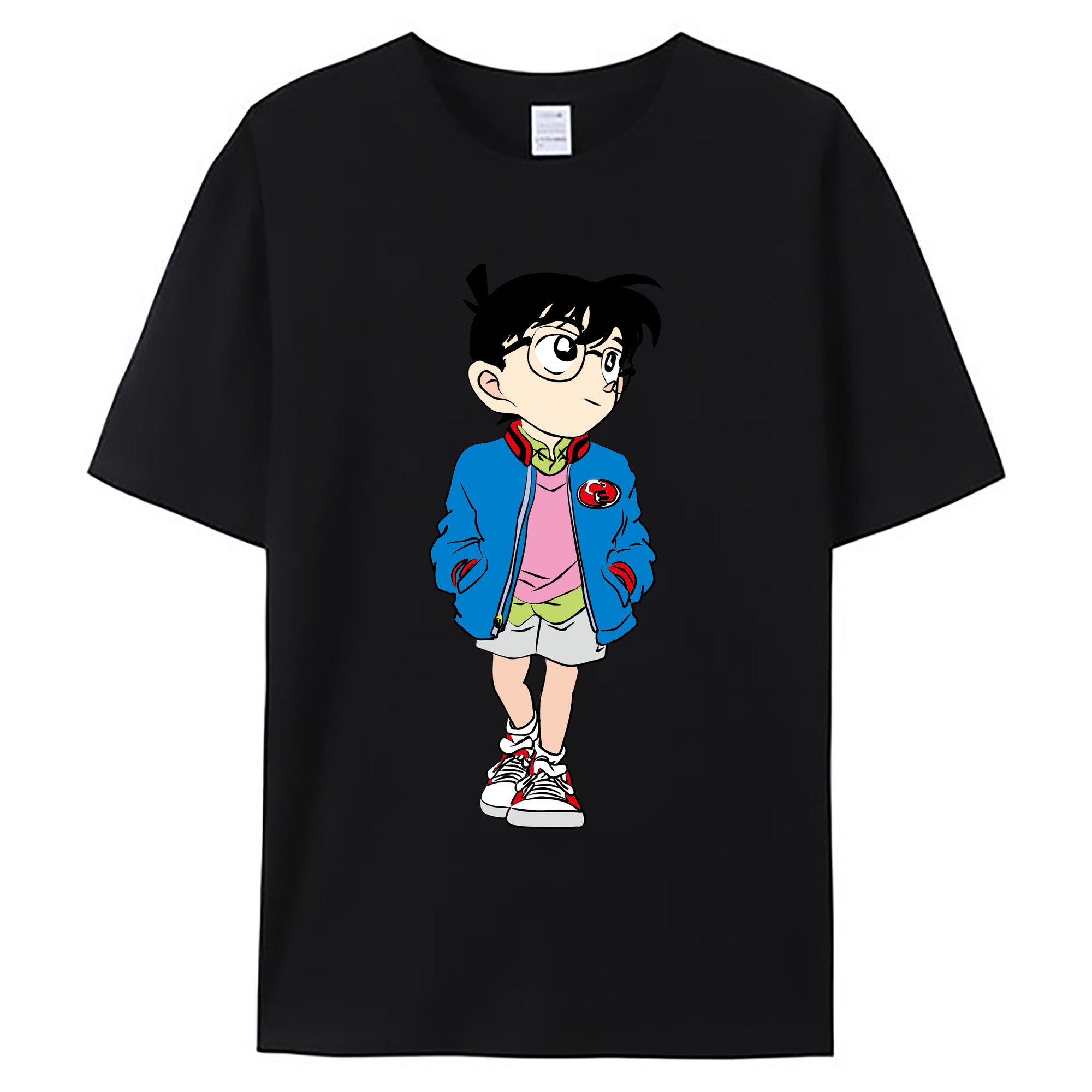 （画像用） 名探偵コナン 江戸川 コナン Detective Conan Conan Edogawa 綿100％ メンズ半袖Tシャツ｜肌触りやわらか＆通気性