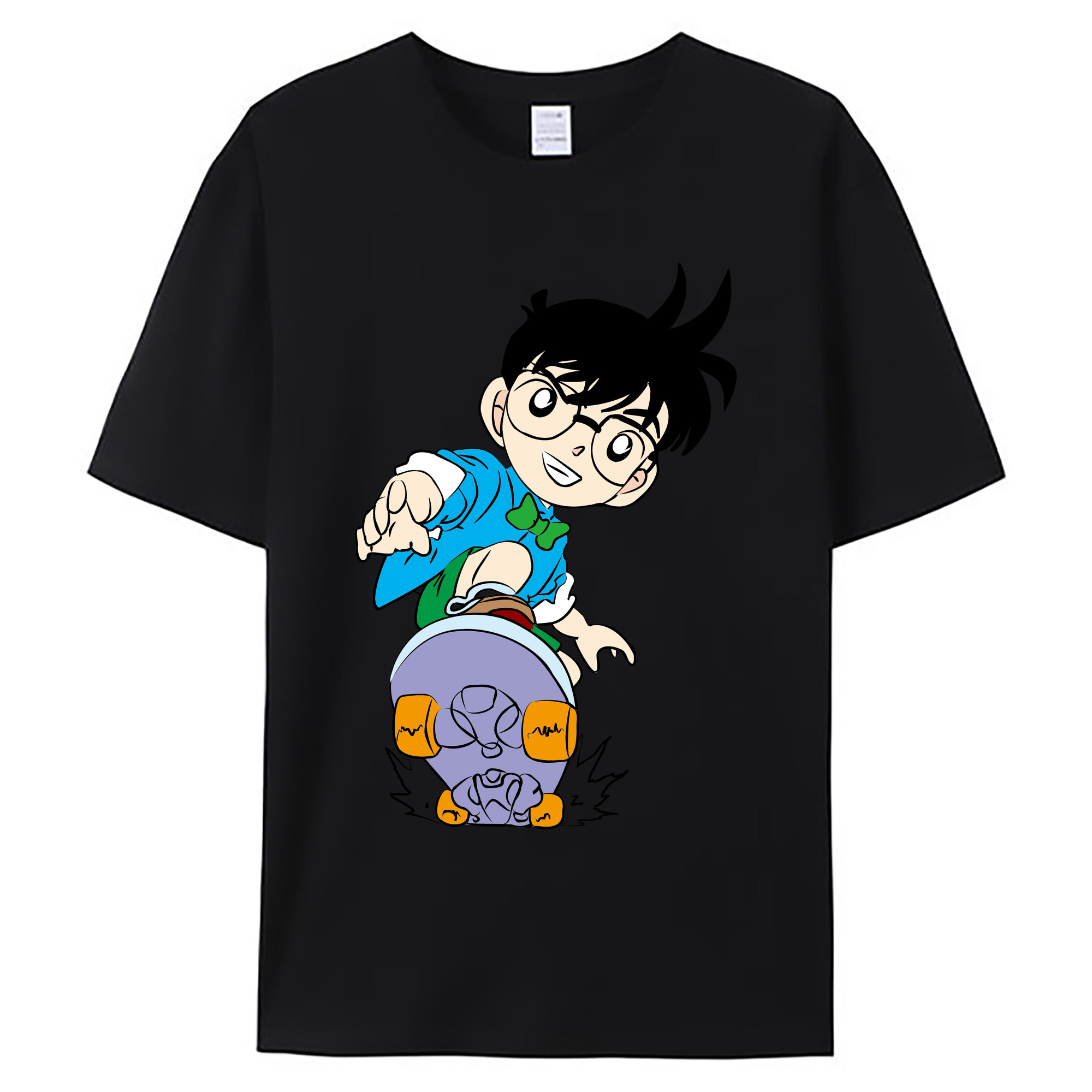 （画像用） 名探偵コナン 江戸川 コナン Detective Conan Conan Edogawa 綿100％ メンズ半袖Tシャツ｜肌触りやわらか＆通気性