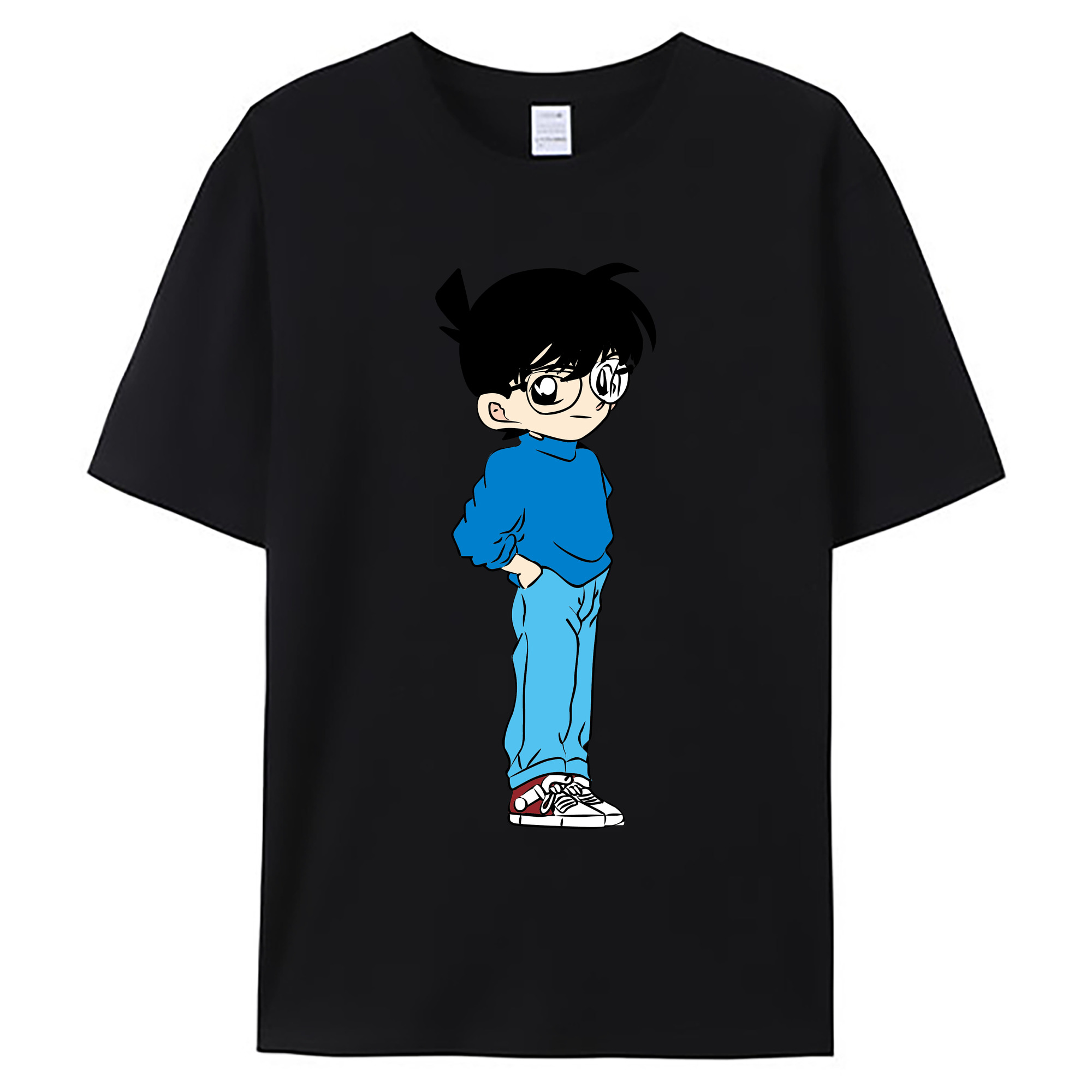 （画像用） 名探偵コナン 江戸川 コナン Detective Conan Conan Edogawa 綿100％ メンズ半袖Tシャツ｜肌触りやわらか＆通気性