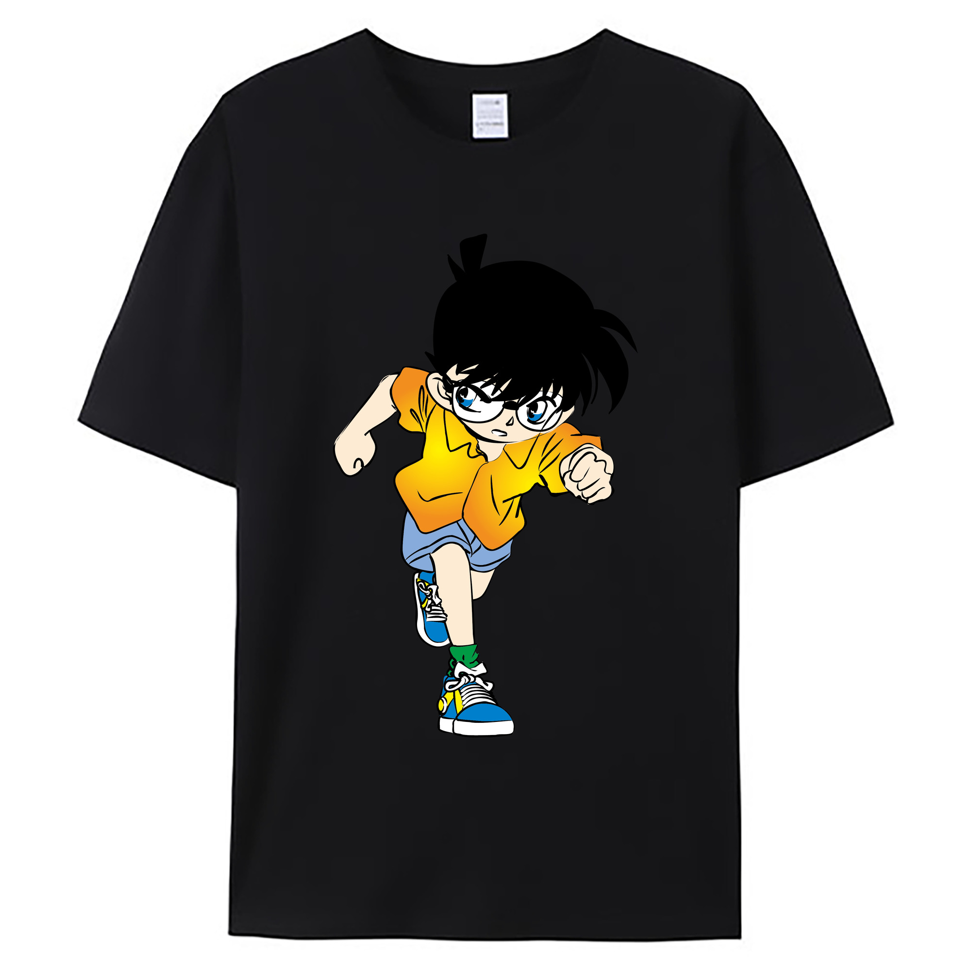 （画像用） 名探偵コナン 江戸川 コナン Detective Conan Conan Edogawa 綿100％ メンズ半袖Tシャツ｜肌触りやわらか＆通気性
