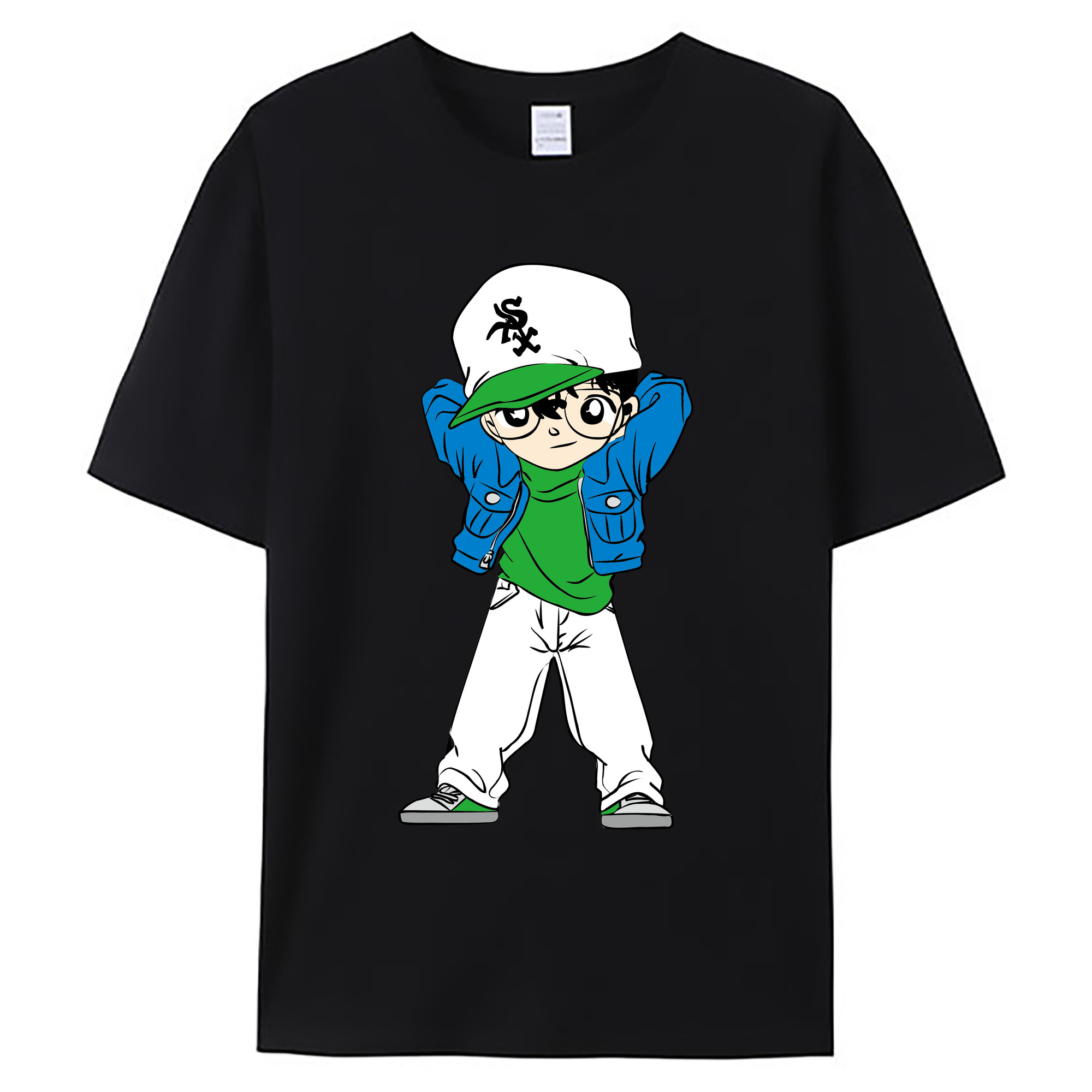 （画像用） 名探偵コナン 江戸川 コナン Detective Conan Conan Edogawa 綿100％ メンズ半袖Tシャツ｜肌触りやわらか＆通気性