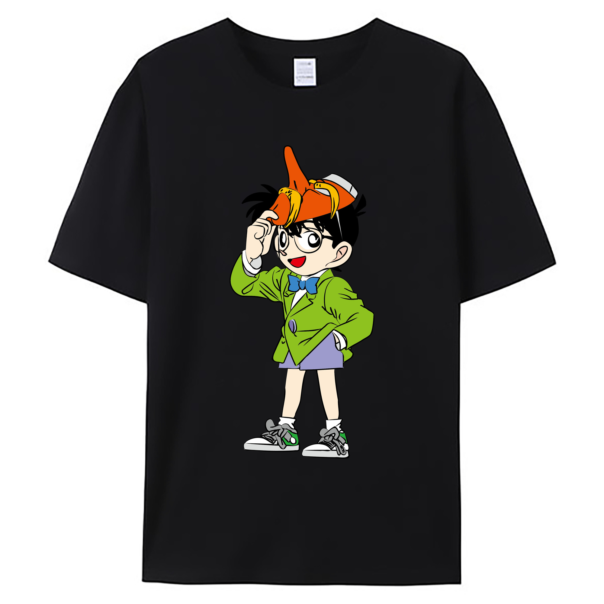 （画像用） 名探偵コナン 江戸川 コナン Detective Conan Conan Edogawa 綿100％ メンズ半袖Tシャツ｜肌触りやわらか＆通気性