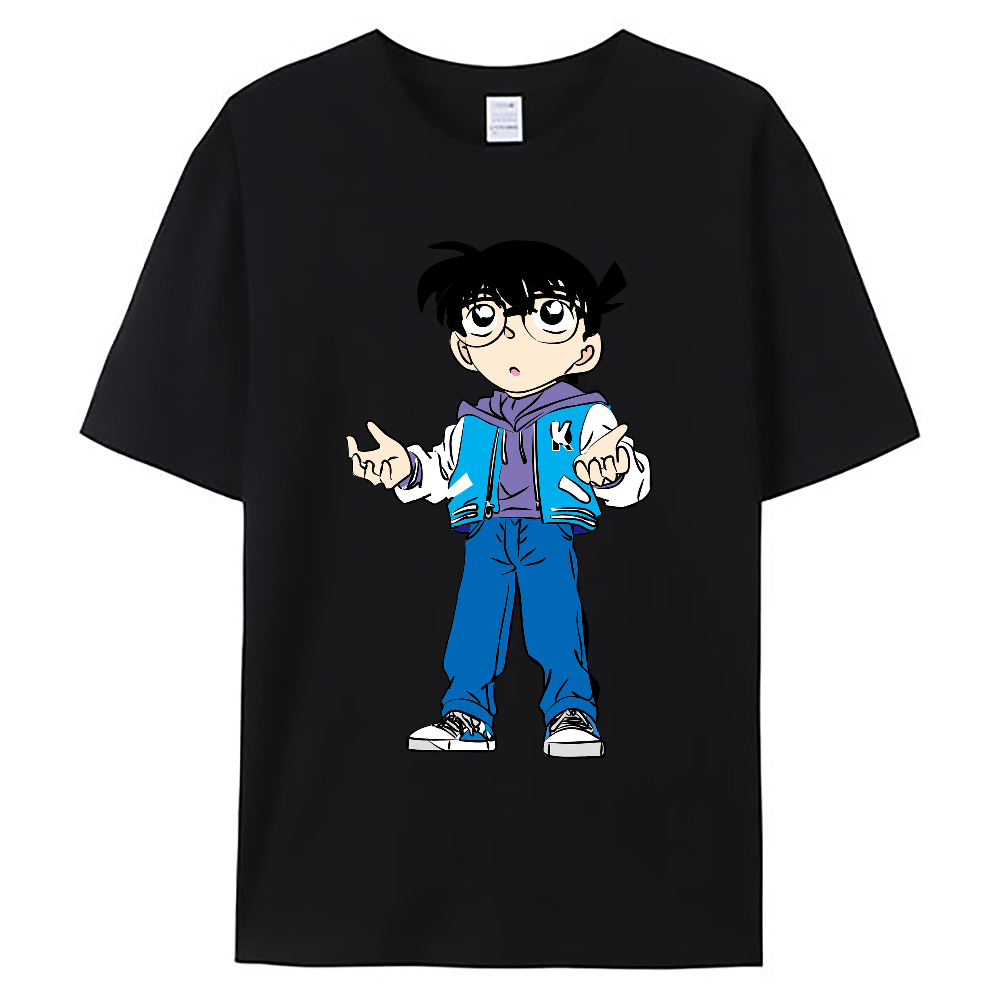 （画像用） 名探偵コナン 江戸川 コナン Detective Conan Conan Edogawa 綿100％ メンズ半袖Tシャツ｜肌触りやわらか＆通気性