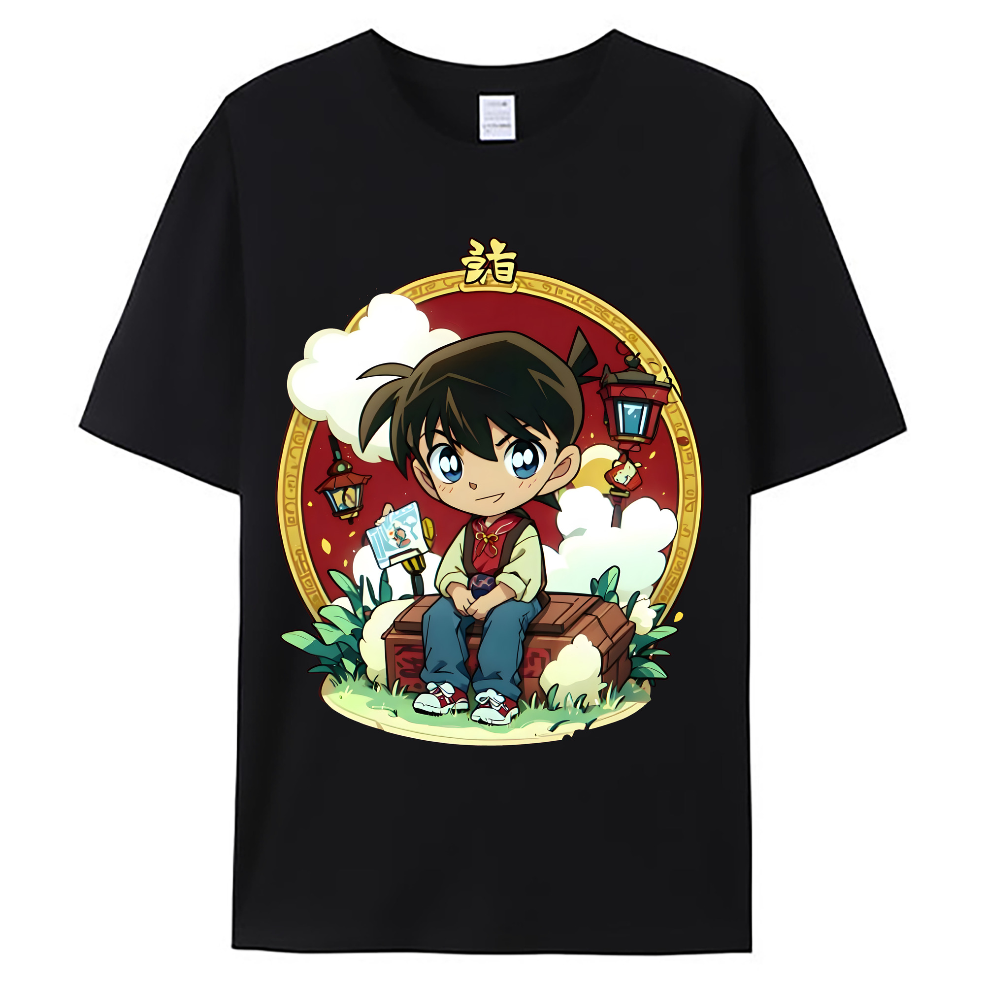 （画像用） 名探偵コナン 江戸川 コナン Detective Conan Conan Edogawa 綿100％ メンズ半袖Tシャツ｜肌触りやわらか＆通気性