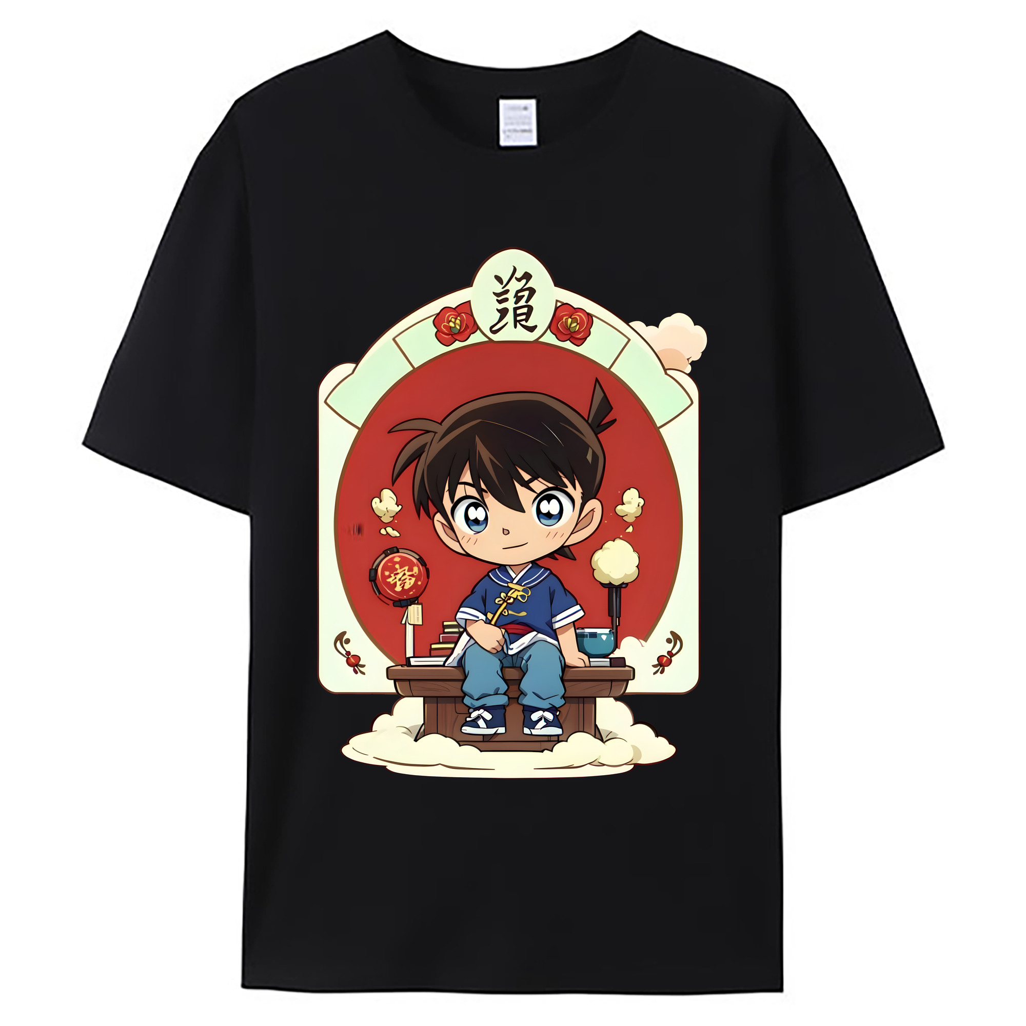 （画像用） 名探偵コナン 江戸川 コナン Detective Conan Conan Edogawa 綿100％ メンズ半袖Tシャツ｜肌触りやわらか＆通気性