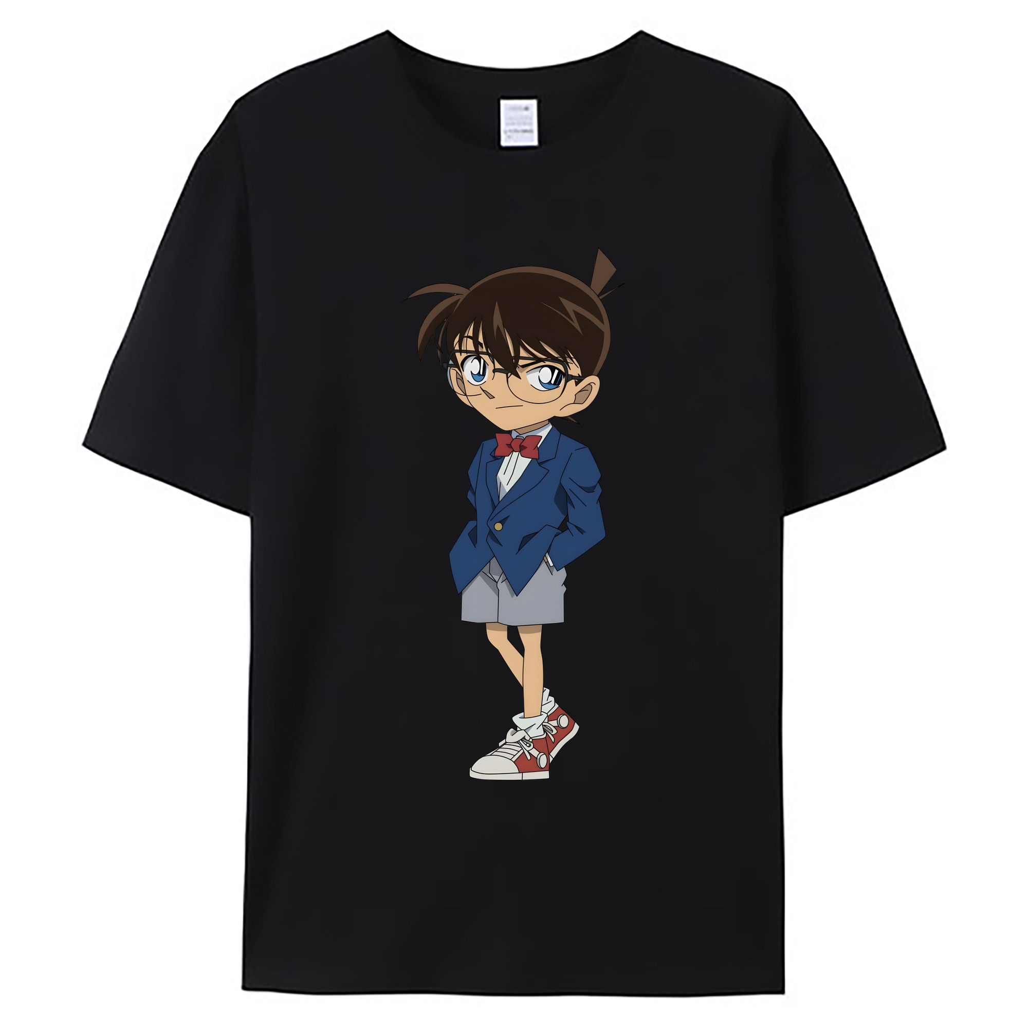 （画像用） 名探偵コナン 江戸川 コナン Detective Conan Conan Edogawa 綿100％ メンズ半袖Tシャツ｜肌触りやわらか＆通気性