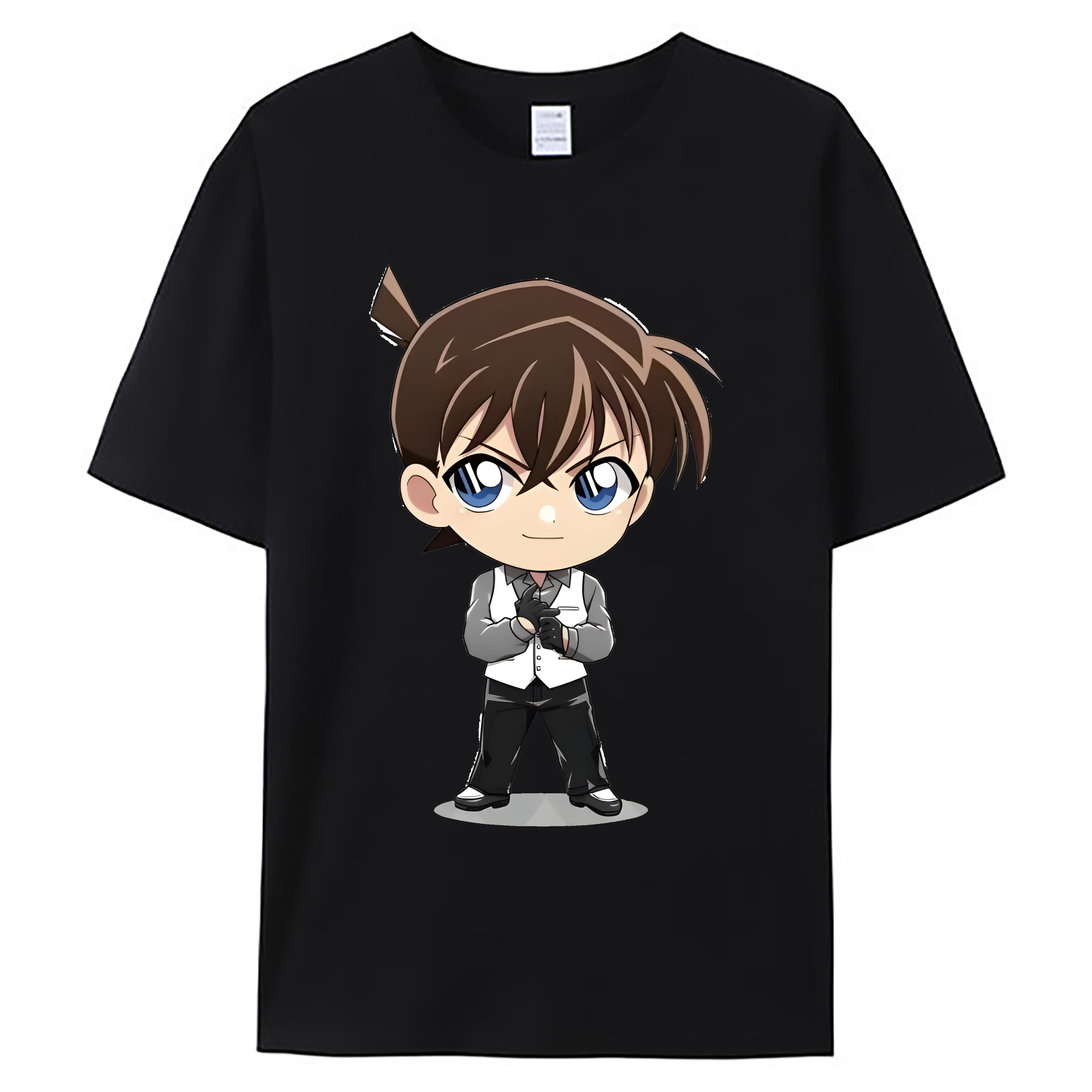 （画像用） 名探偵コナン 江戸川 コナン Detective Conan Conan Edogawa 綿100％ メンズ半袖Tシャツ｜肌触りやわらか＆通気性